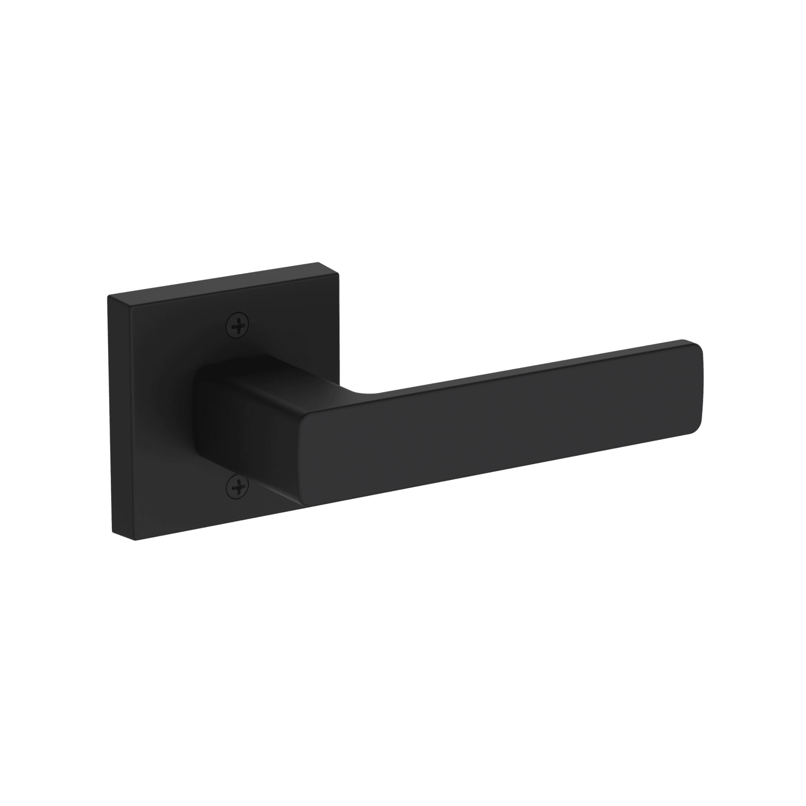 Baldwin Reserve Sharpewood Lever, Contemporary Square Rose, Satin Black