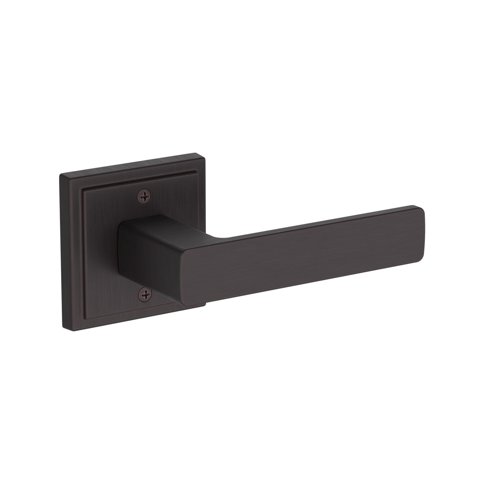 Baldwin Reserve Sharpewood Lever, Stepped Square Rose, Venetian Bronze