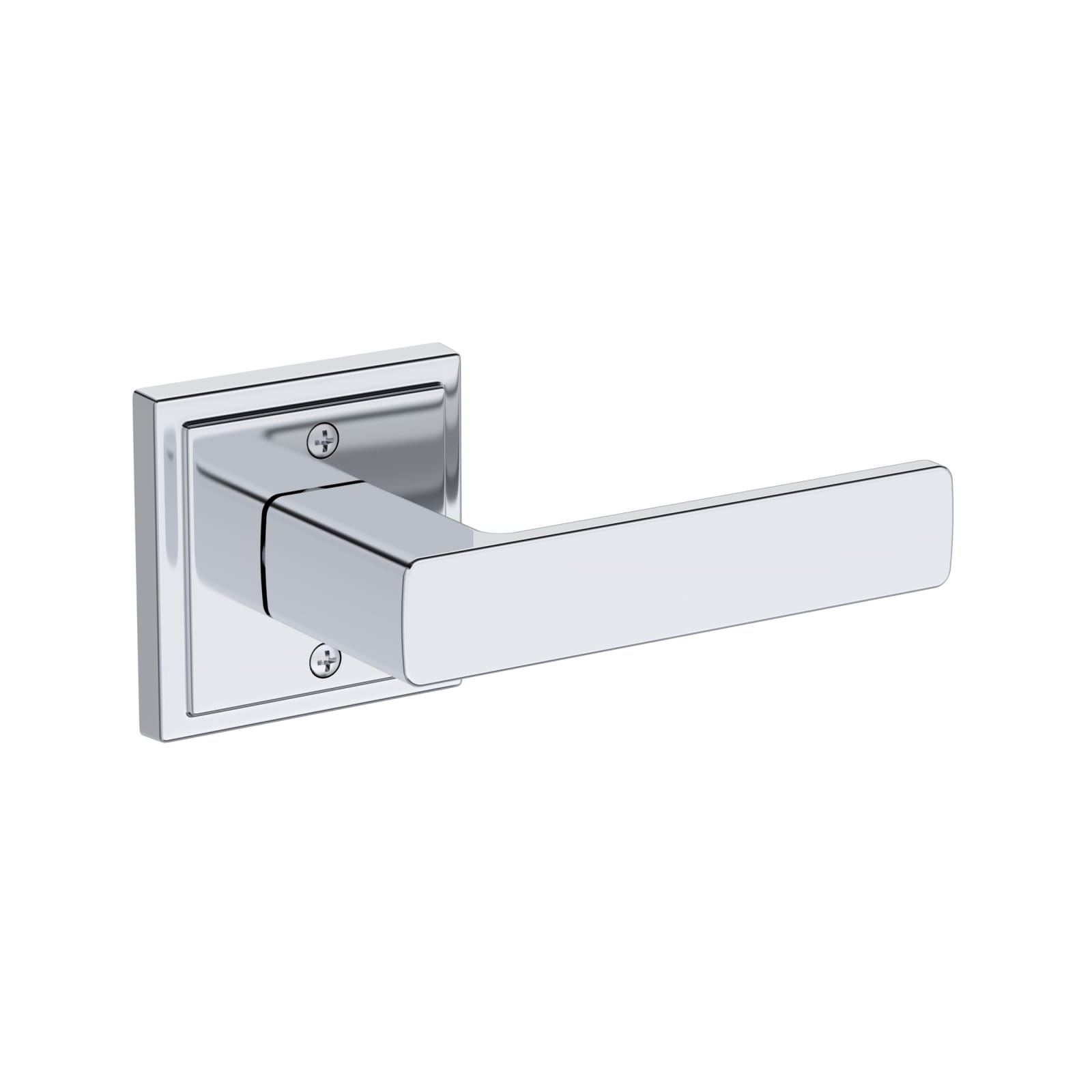 Baldwin Reserve Sharpewood Lever, Stepped Square Rose, Polished Chrome