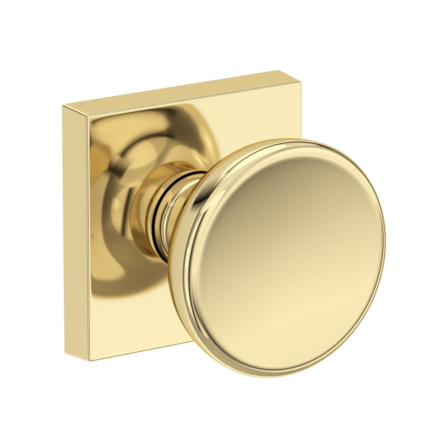 Baldwin Reserve Solvang Knob, Contemporary Square Rose, Non-lacquered Brass