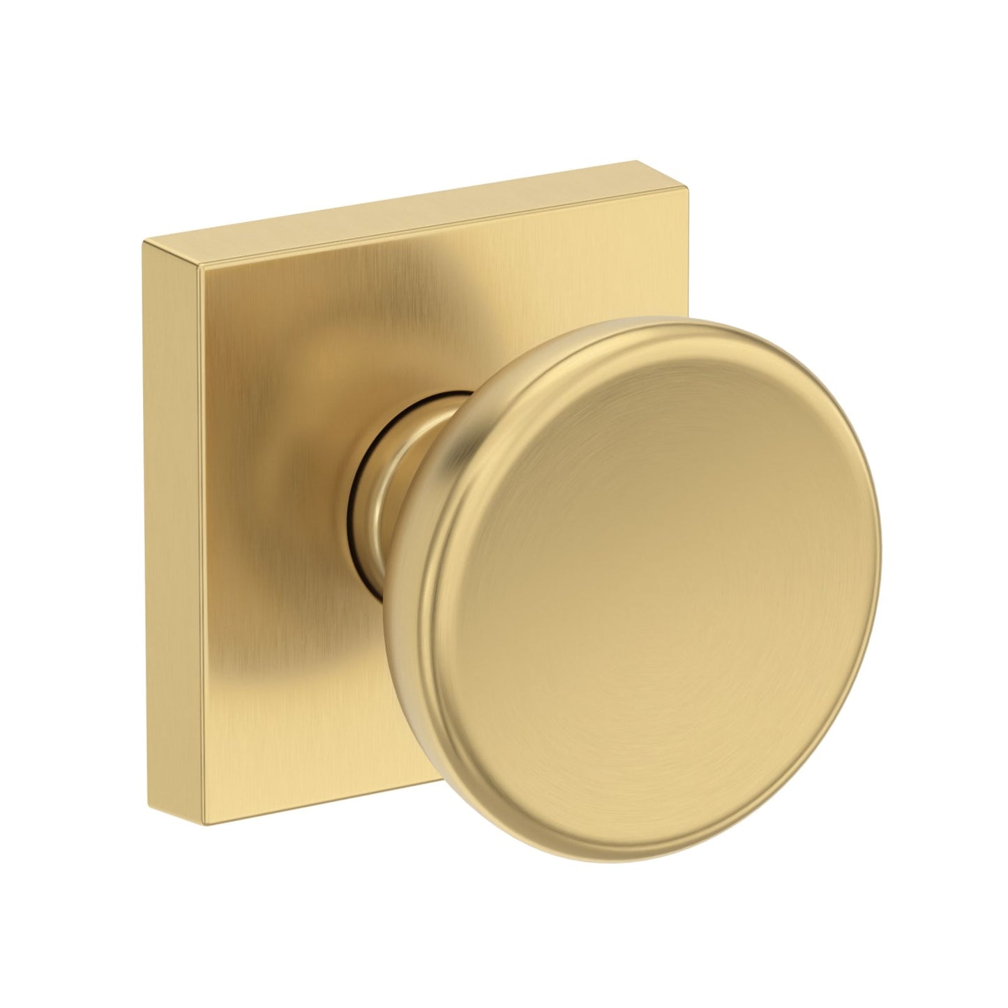 Baldwin Reserve Solvang Knob, Contemporary Square Rose, Lifetime (PVD) Satin Brass