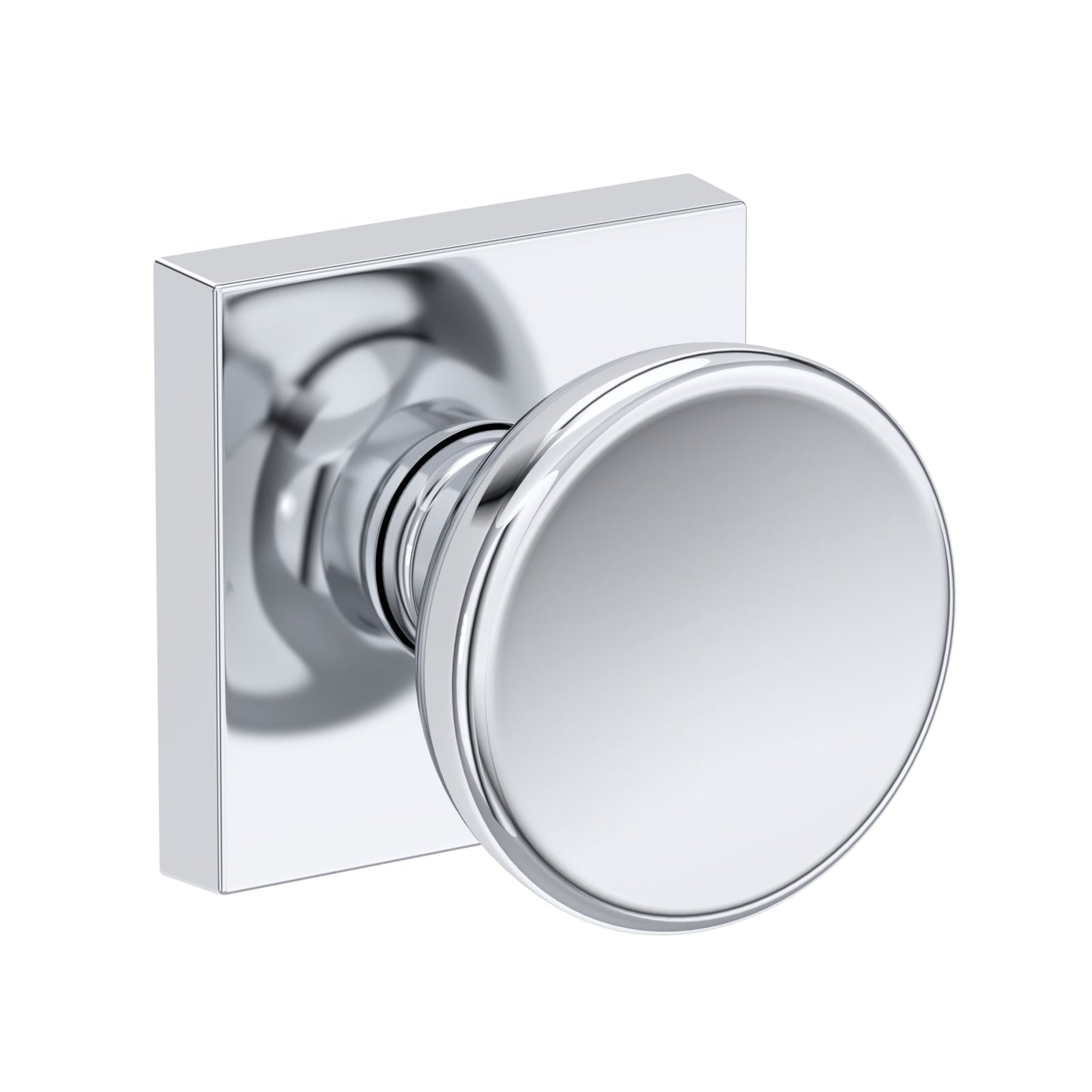 Baldwin Reserve Solvang Knob, Contemporary Square Rose, Polished Chrome