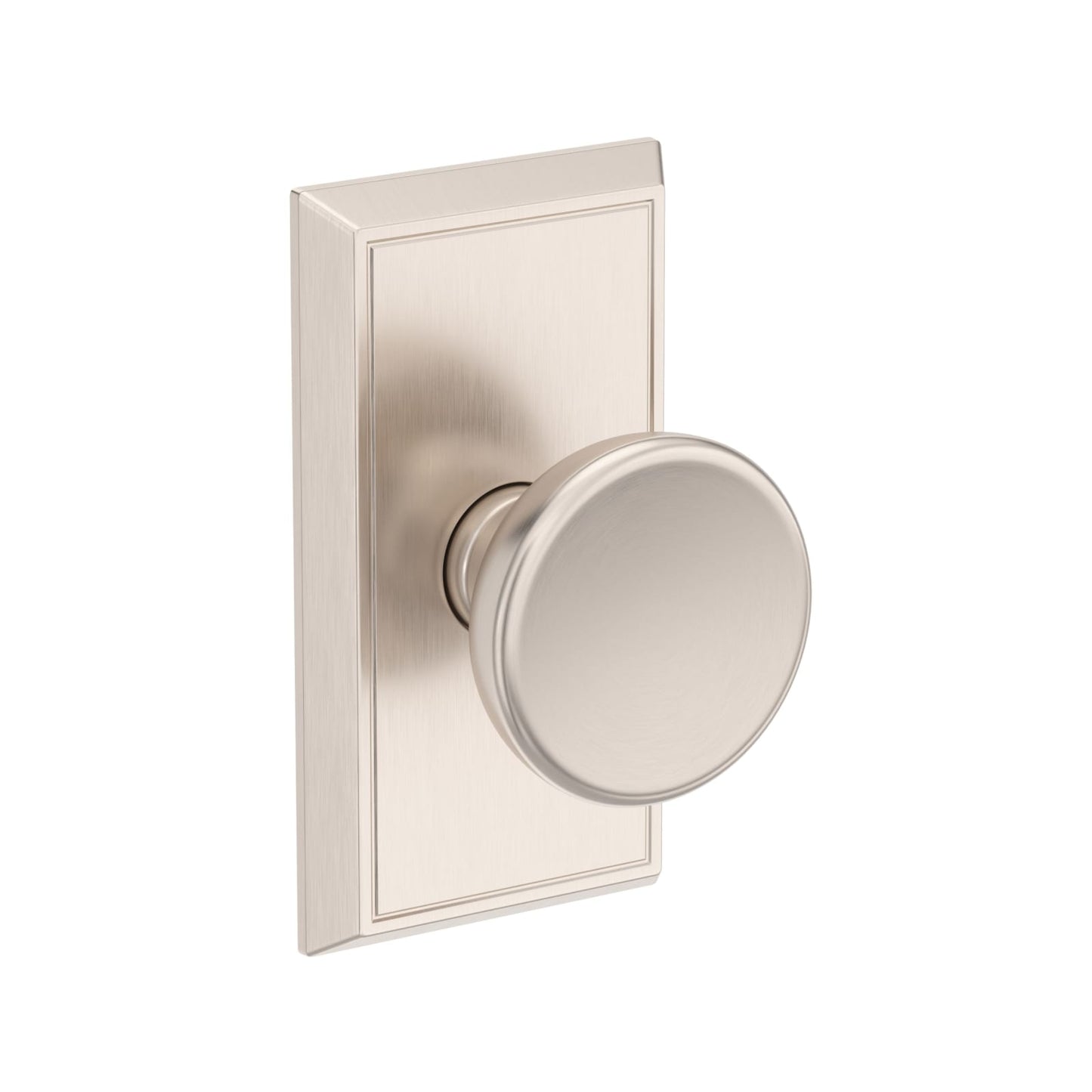 Baldwin Reserve Solvang Knob, Chamfered 5" Rose, Satin Nickel