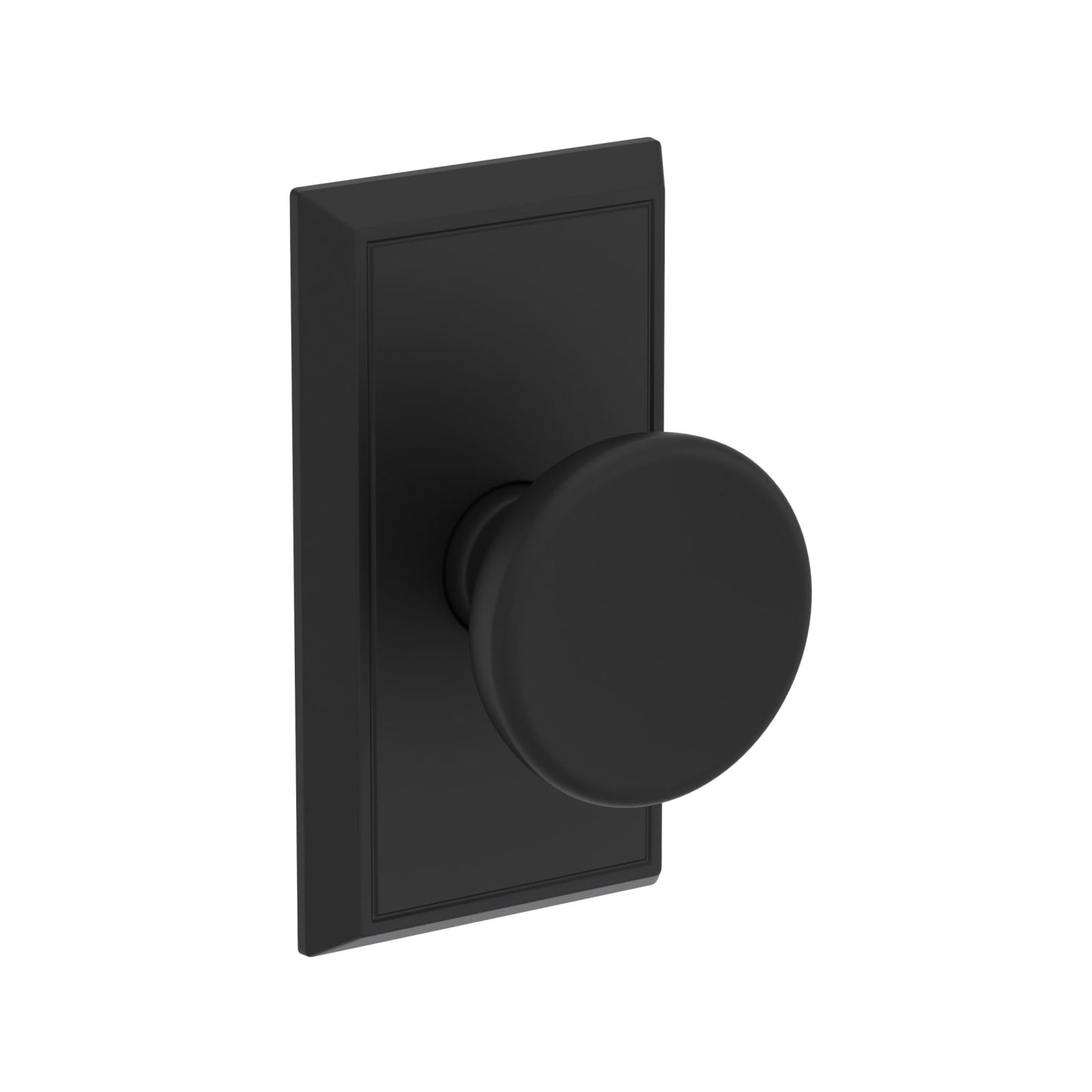 Baldwin Reserve Solvang Knob, Chamfered 5" Rose, Satin Black