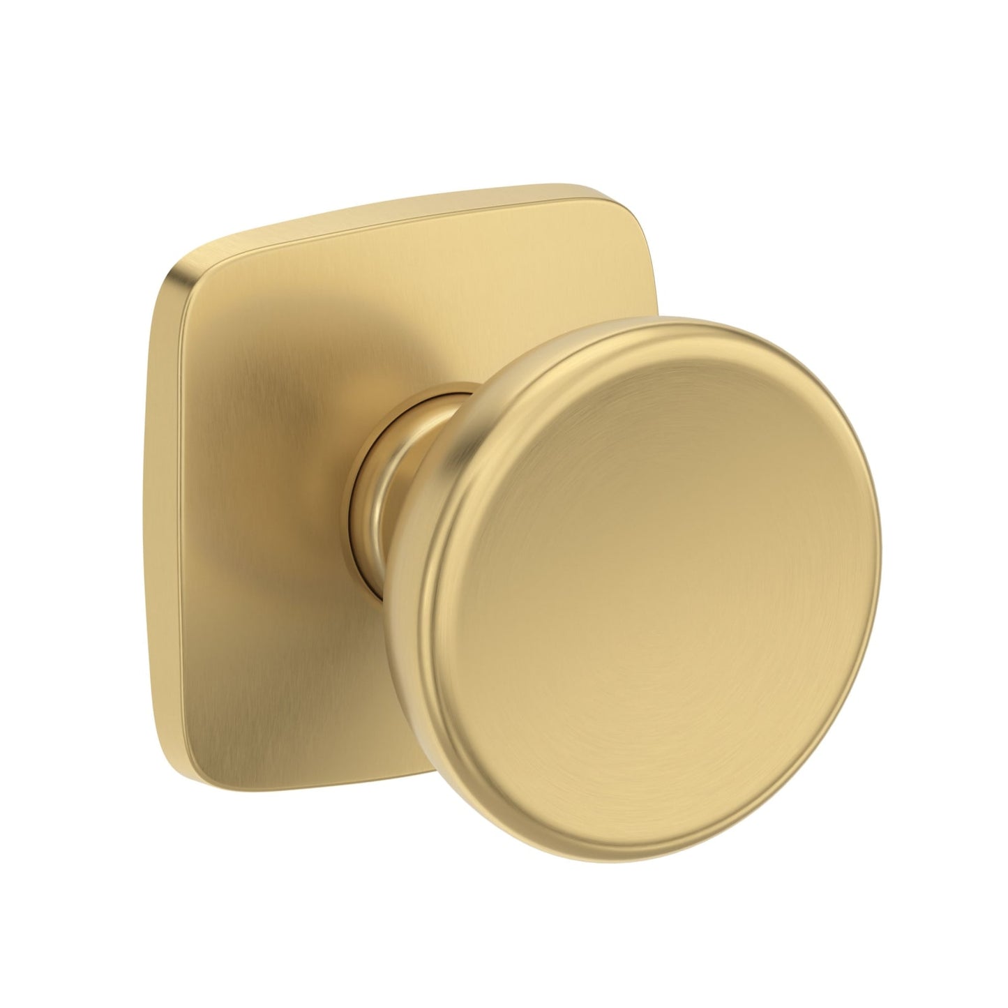 Baldwin Reserve Solvang Knob, Soft Square Rose, Lifetime (PVD) Satin Brass