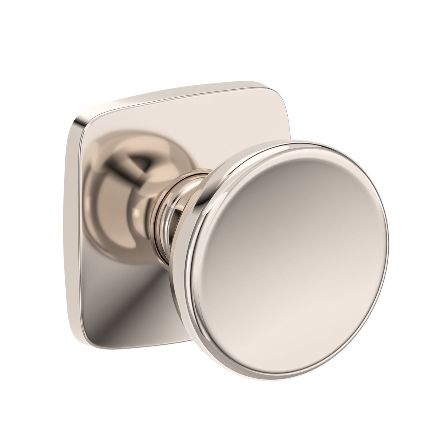 Baldwin Reserve Solvang Knob, Soft Square Rose, Lifetime (PVD) Polished Nickel