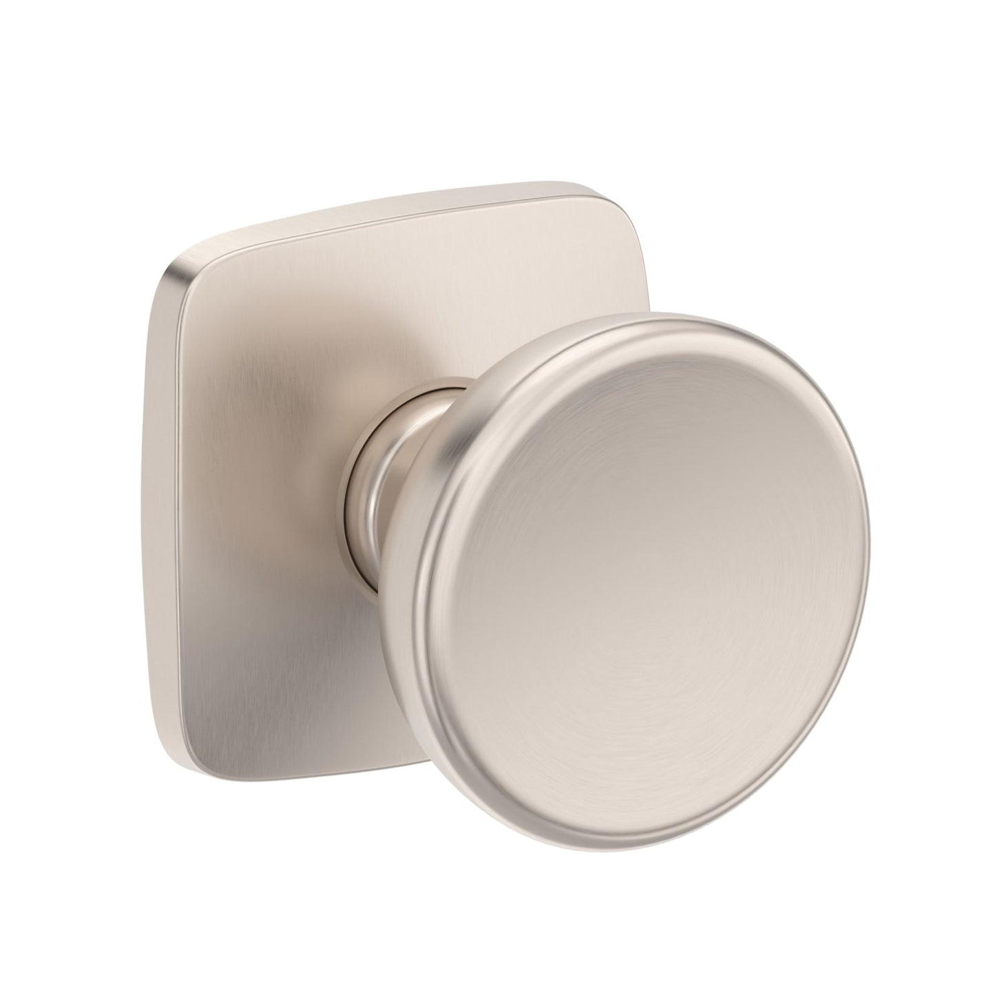 Baldwin Reserve Solvang Knob, Soft Square Rose, Satin Nickel