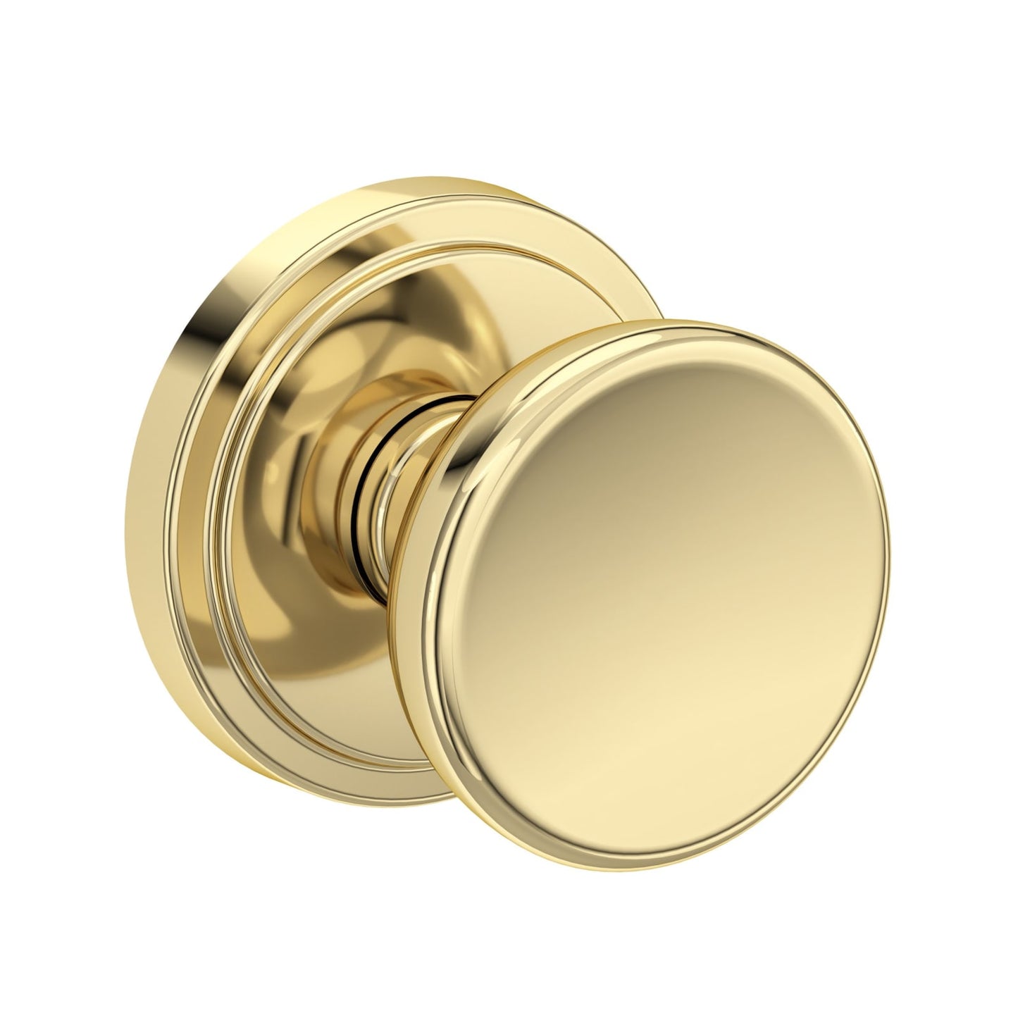 Baldwin Reserve Solvang Knob, Stepped Round Rose, Non-lacquered Brass