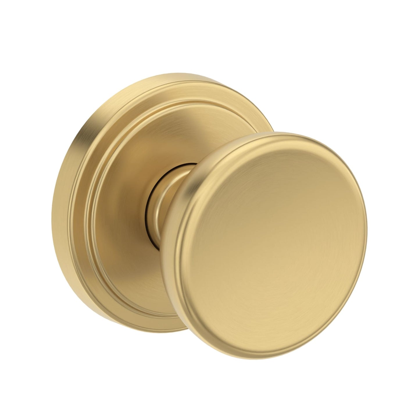 Baldwin Reserve Solvang Knob, Stepped Round Rose, Lifetime (PVD) Satin Brass