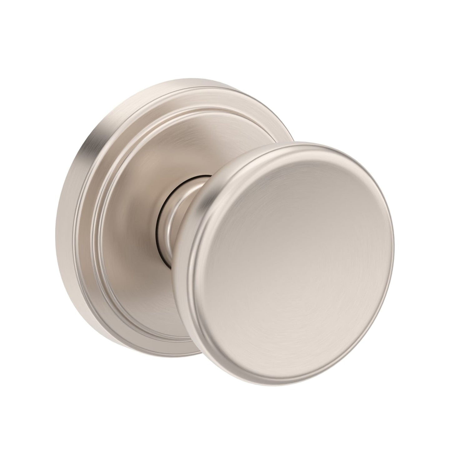 Baldwin Reserve Solvang Knob, Stepped Round Rose, Satin Nickel