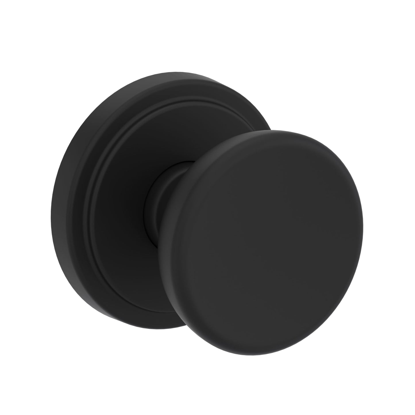 Baldwin Reserve Solvang Knob, Stepped Round Rose, Satin Black