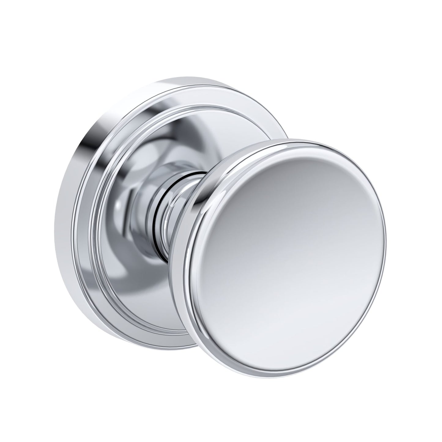 Baldwin Reserve Solvang Knob, Stepped Round Rose, Polished Chrome