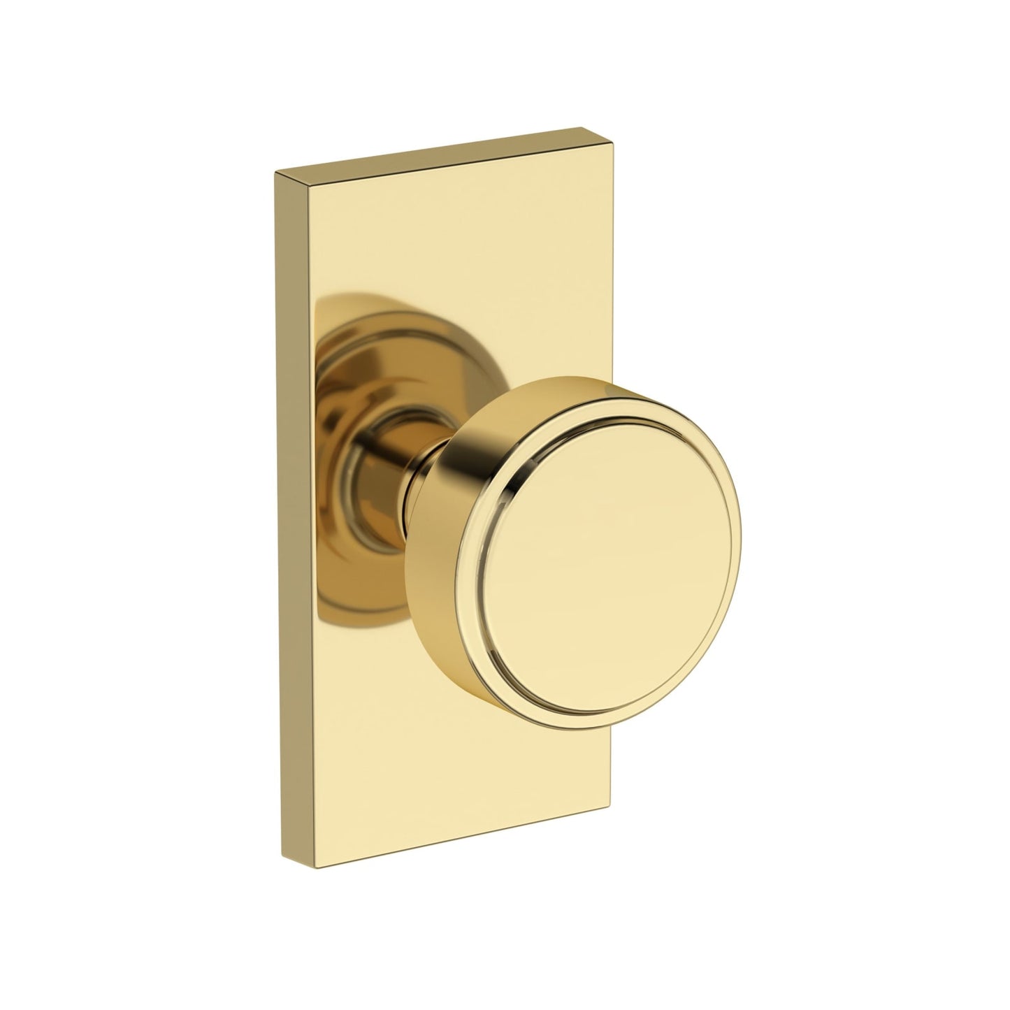 Baldwin Reserve Vashon Knob, Contemporary 5" Rose, Non-lacquered Brass