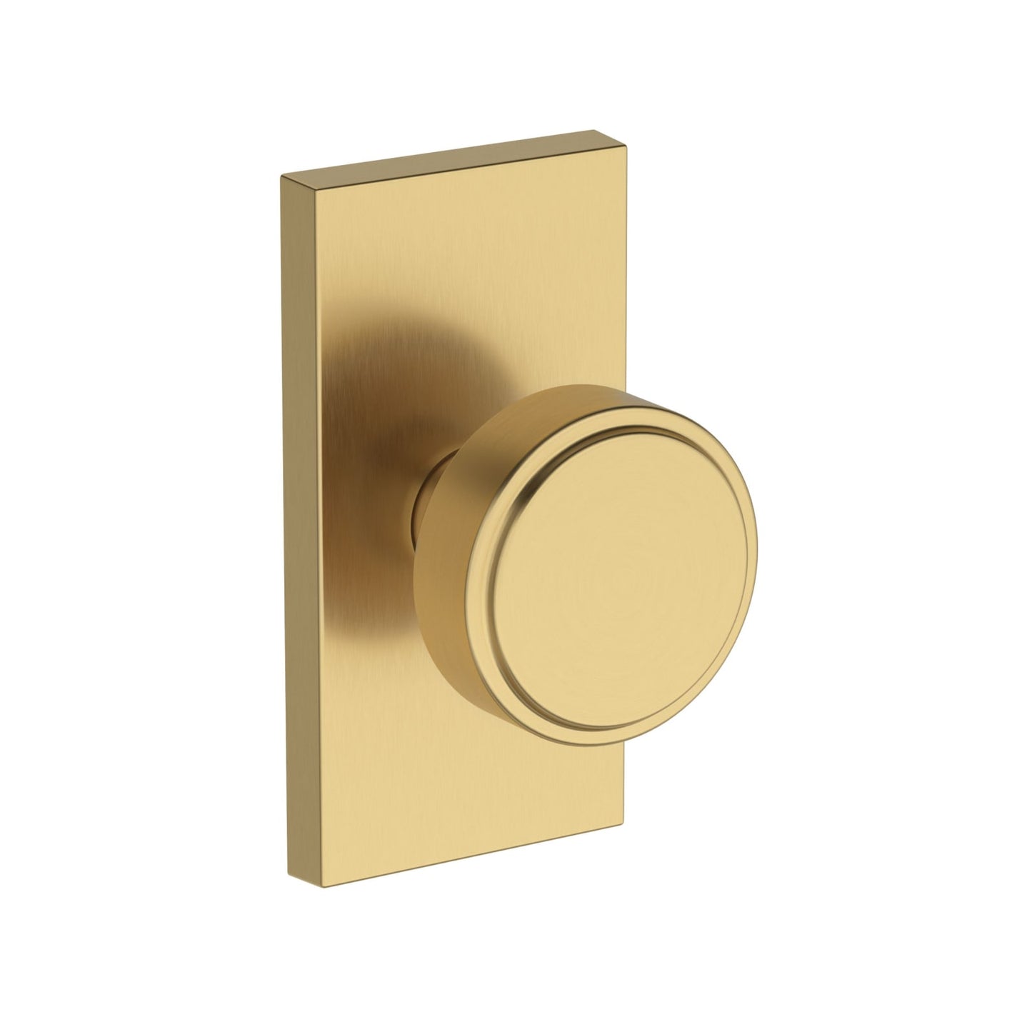 Baldwin Reserve Vashon Knob, Contemporary 5" Rose, Lifetime (PVD) Satin Brass