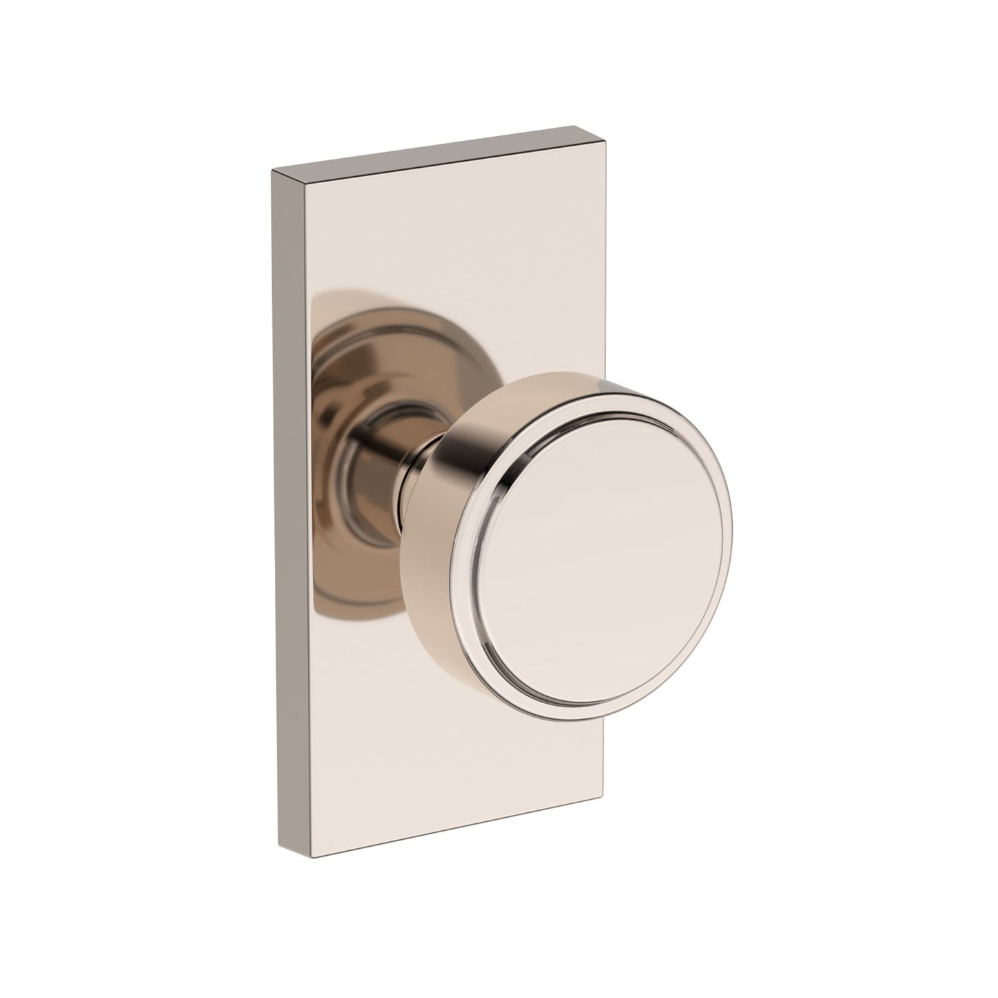 Baldwin Reserve Vashon Knob, Contemporary 5" Rose, Lifetime (PVD) Polished Nickel