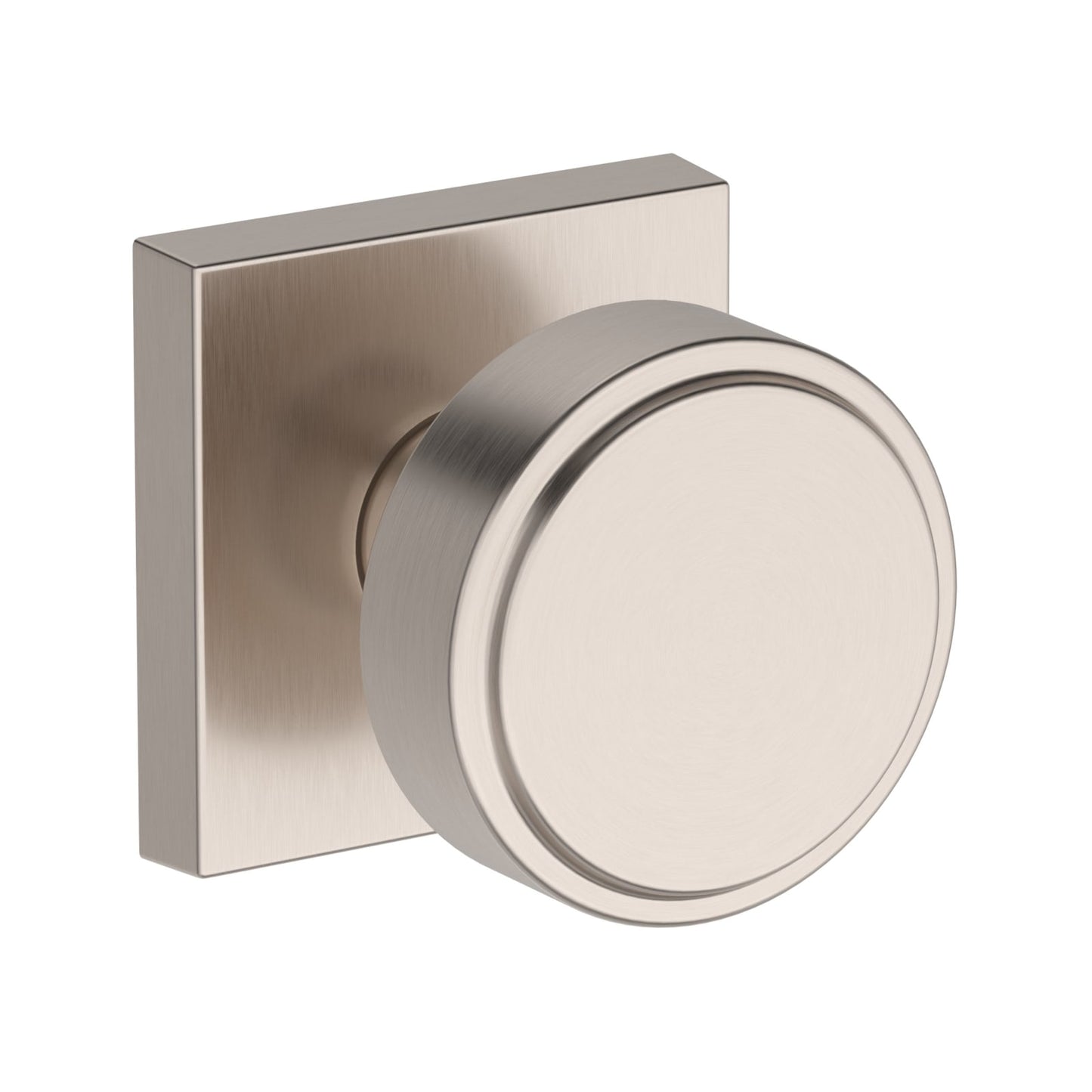 Baldwin Reserve Vashon Knob, Contemporary Square Rose, Satin Nickel