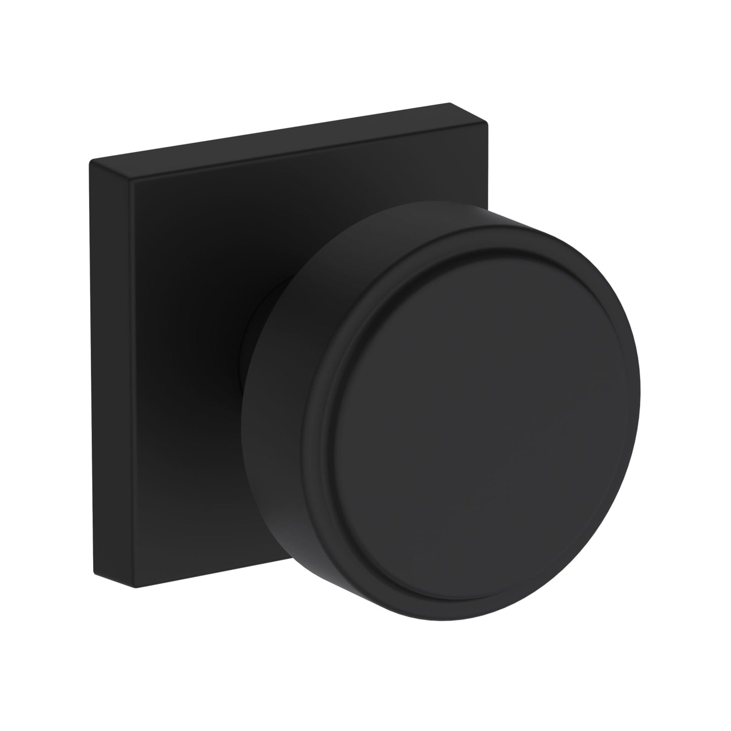 Baldwin Reserve Vashon Knob, Contemporary Square Rose, Satin Black