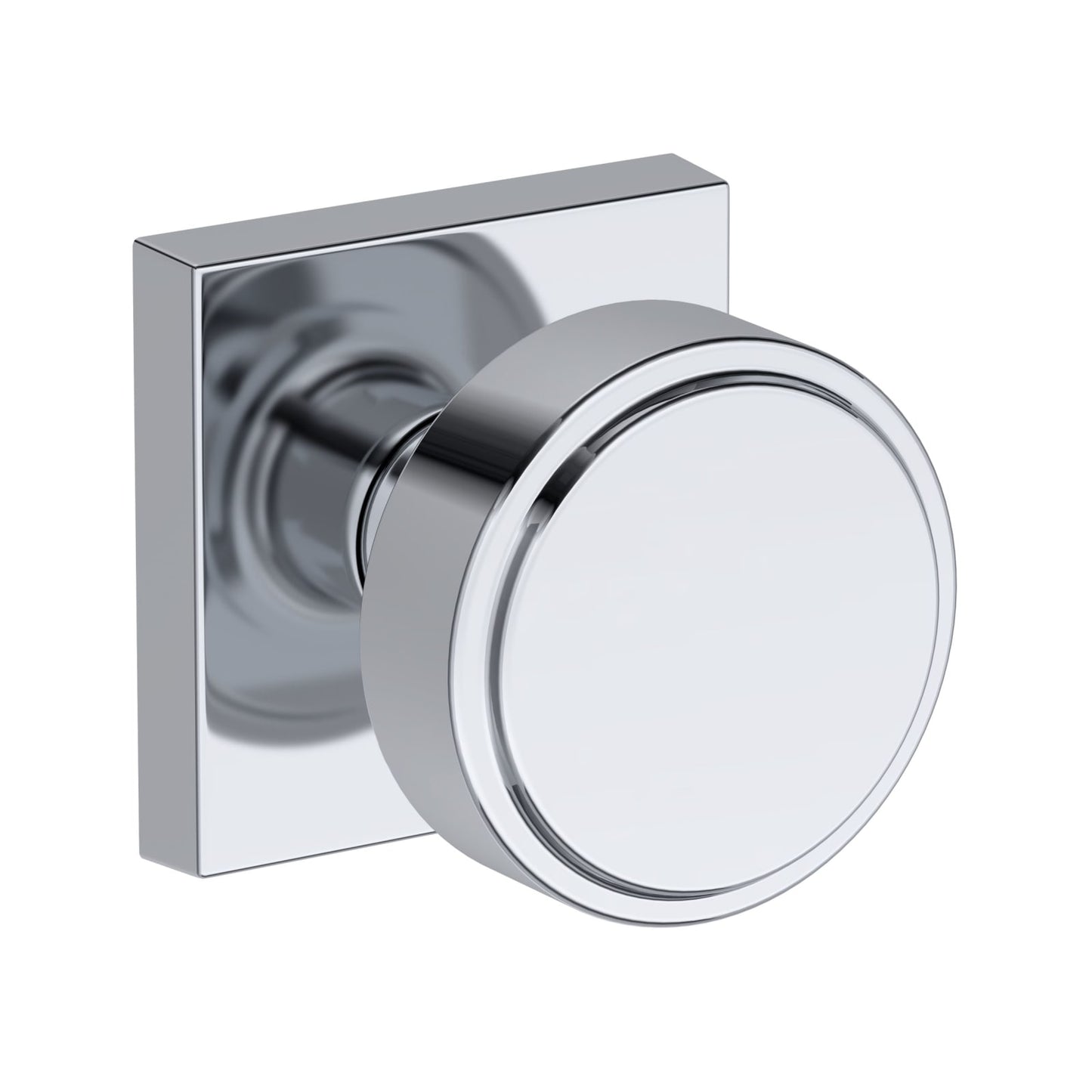 Baldwin Reserve Vashon Knob, Contemporary Square Rose, Polished Chrome