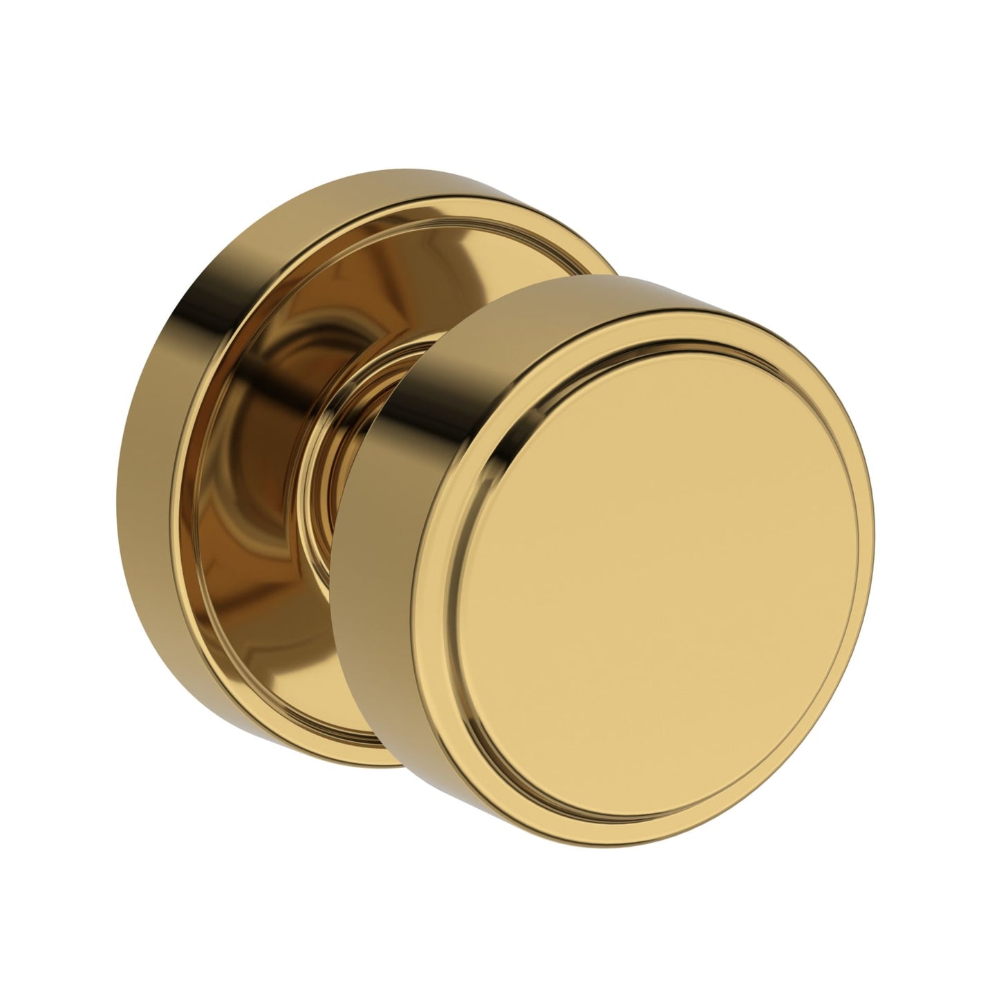Baldwin Reserve Vashon Knob, Recessed Round Rose, Lifetime (PVD) Polished Brass