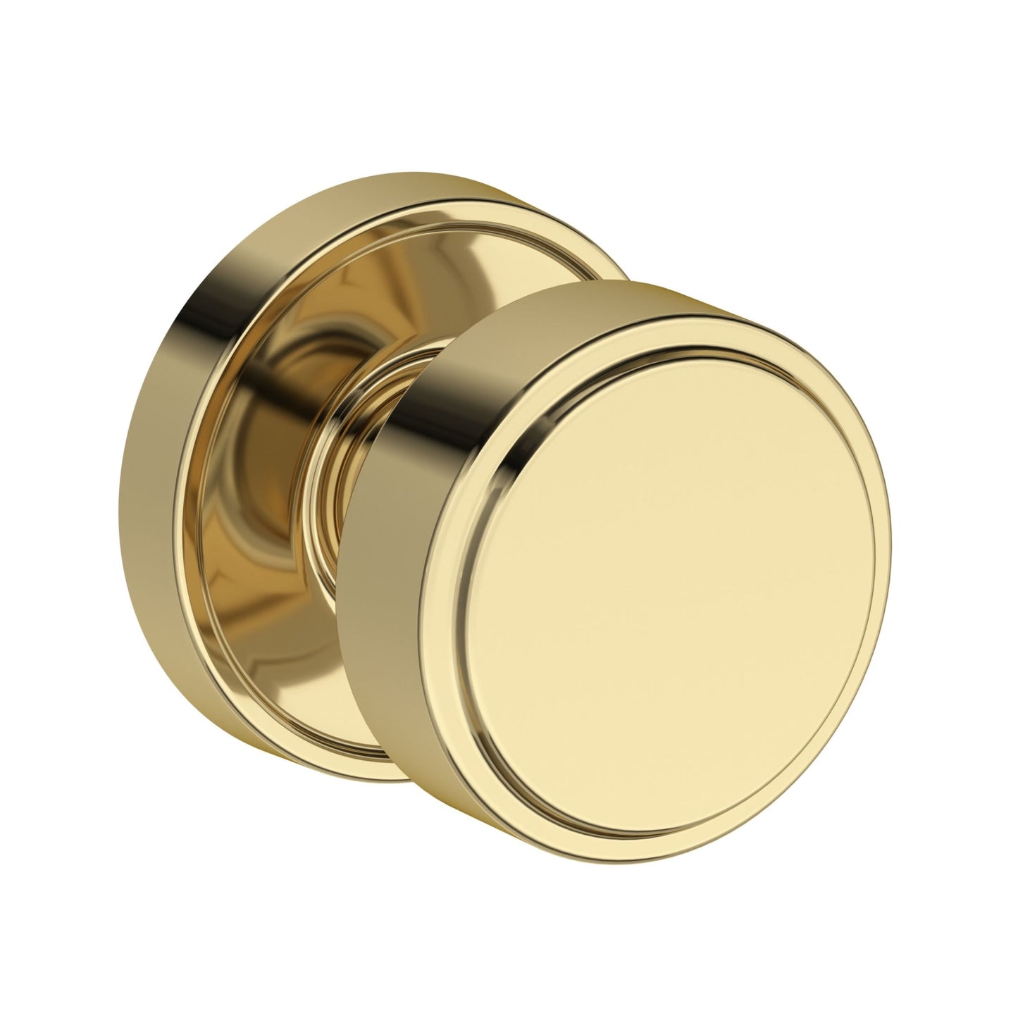 Baldwin Reserve Vashon Knob, Recessed Round Rose, Non-lacquered Brass