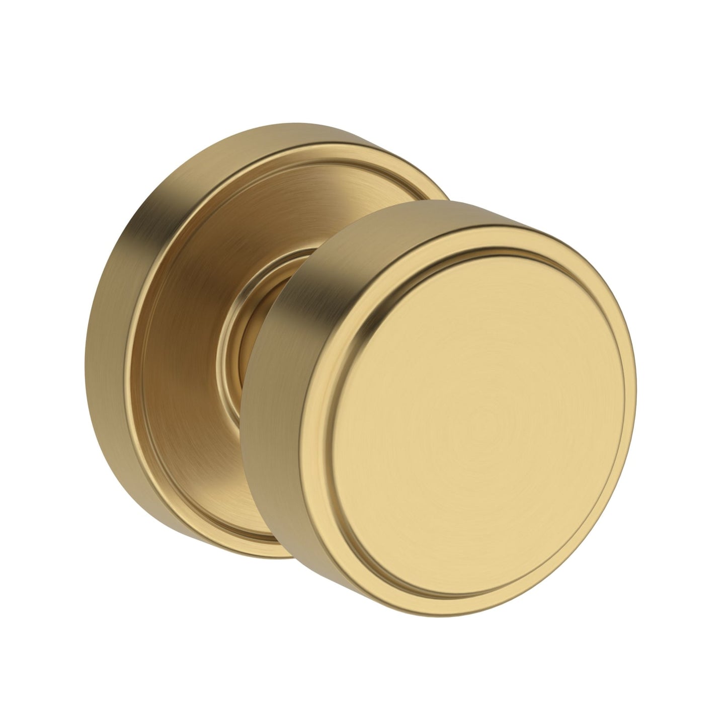Baldwin Reserve Vashon Knob, Recessed Round Rose, Lifetime (PVD) Satin Brass