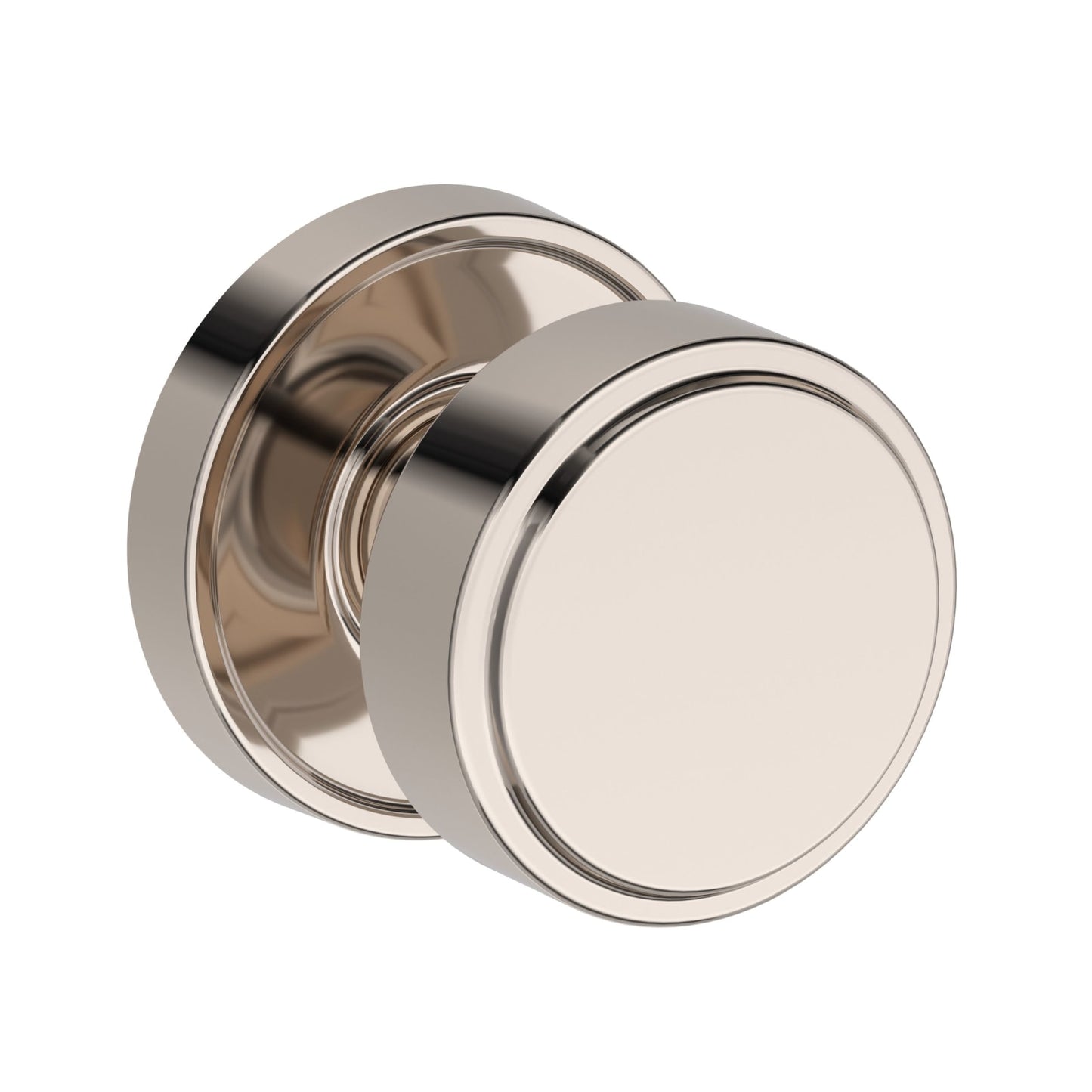 Baldwin Reserve Vashon Knob, Recessed Round Rose, Lifetime (PVD) Polished Nickel