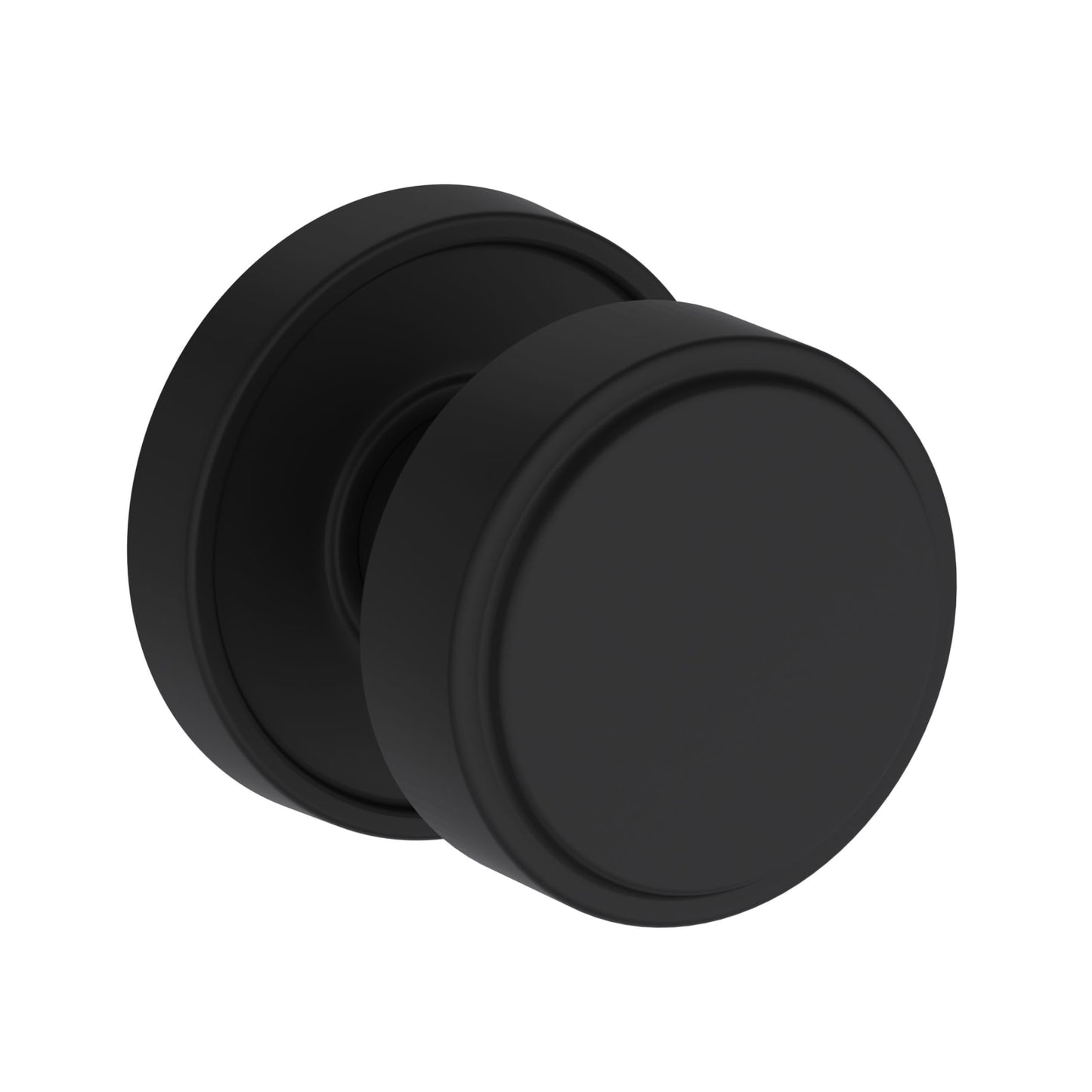 Baldwin Reserve Vashon Knob, Recessed Round Rose, Satin Black