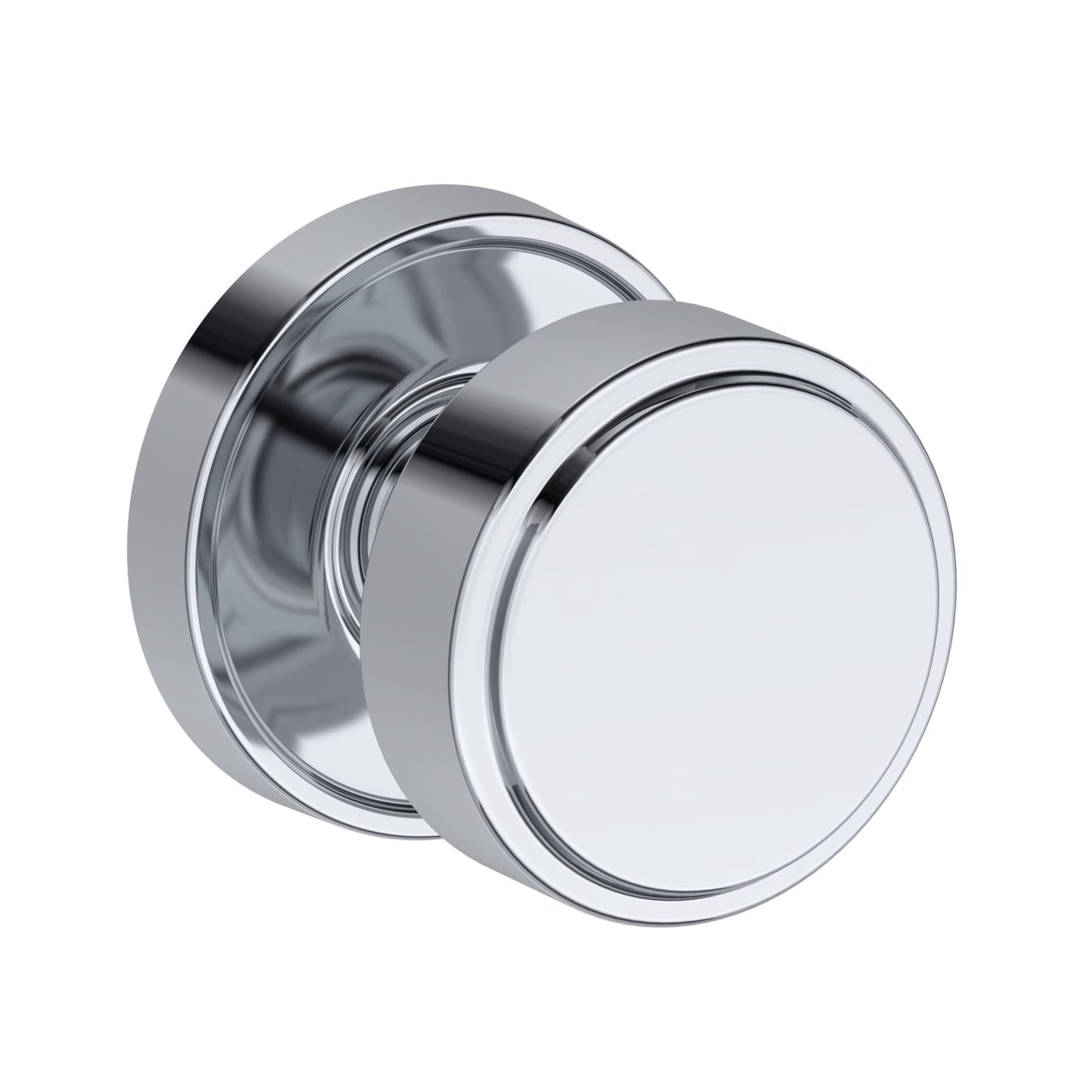 Baldwin Reserve Vashon Knob, Recessed Round Rose, Polished Chrome
