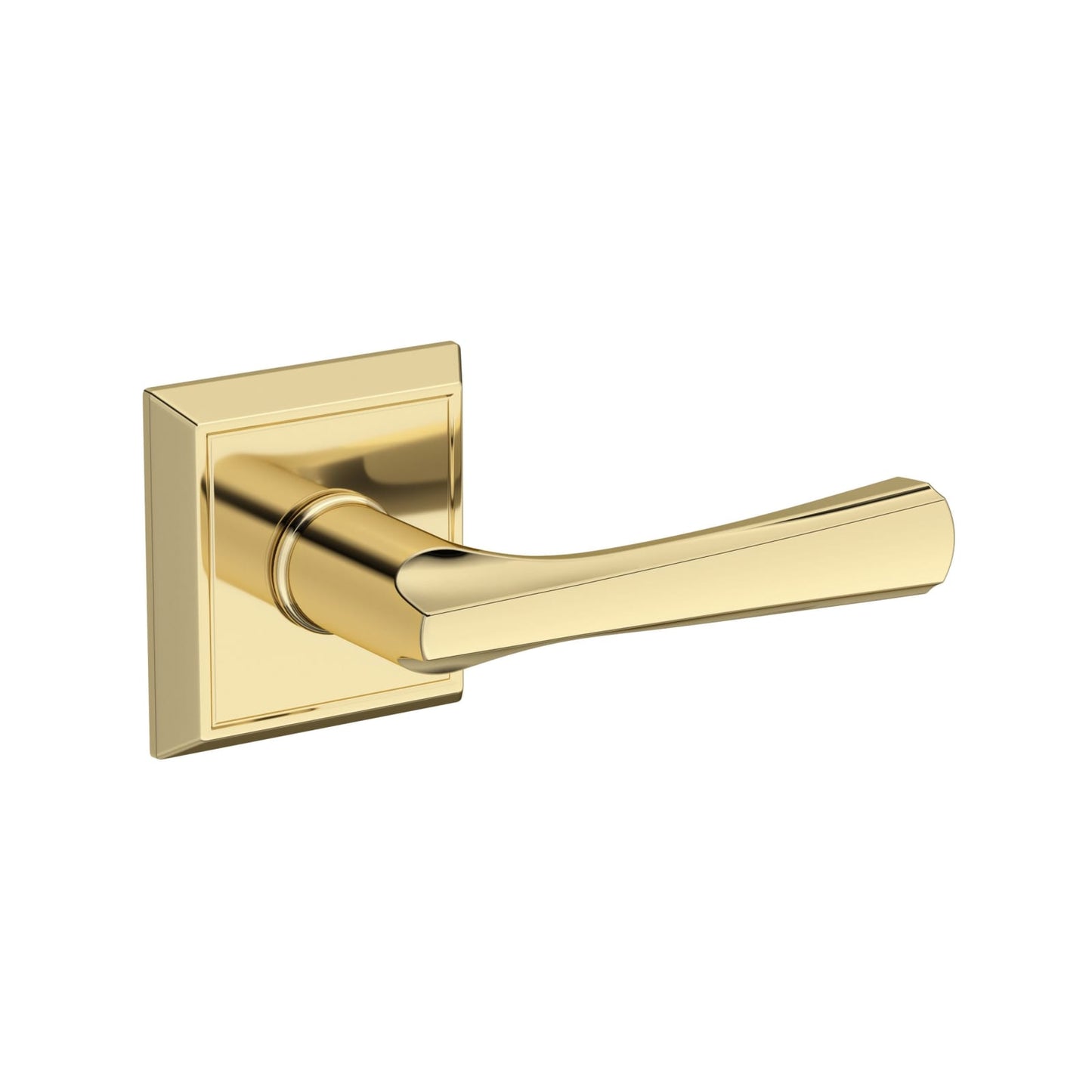 Baldwin Reserve Wyndcliff Lever, Contemporary 5" Rose, Non-lacquered Brass