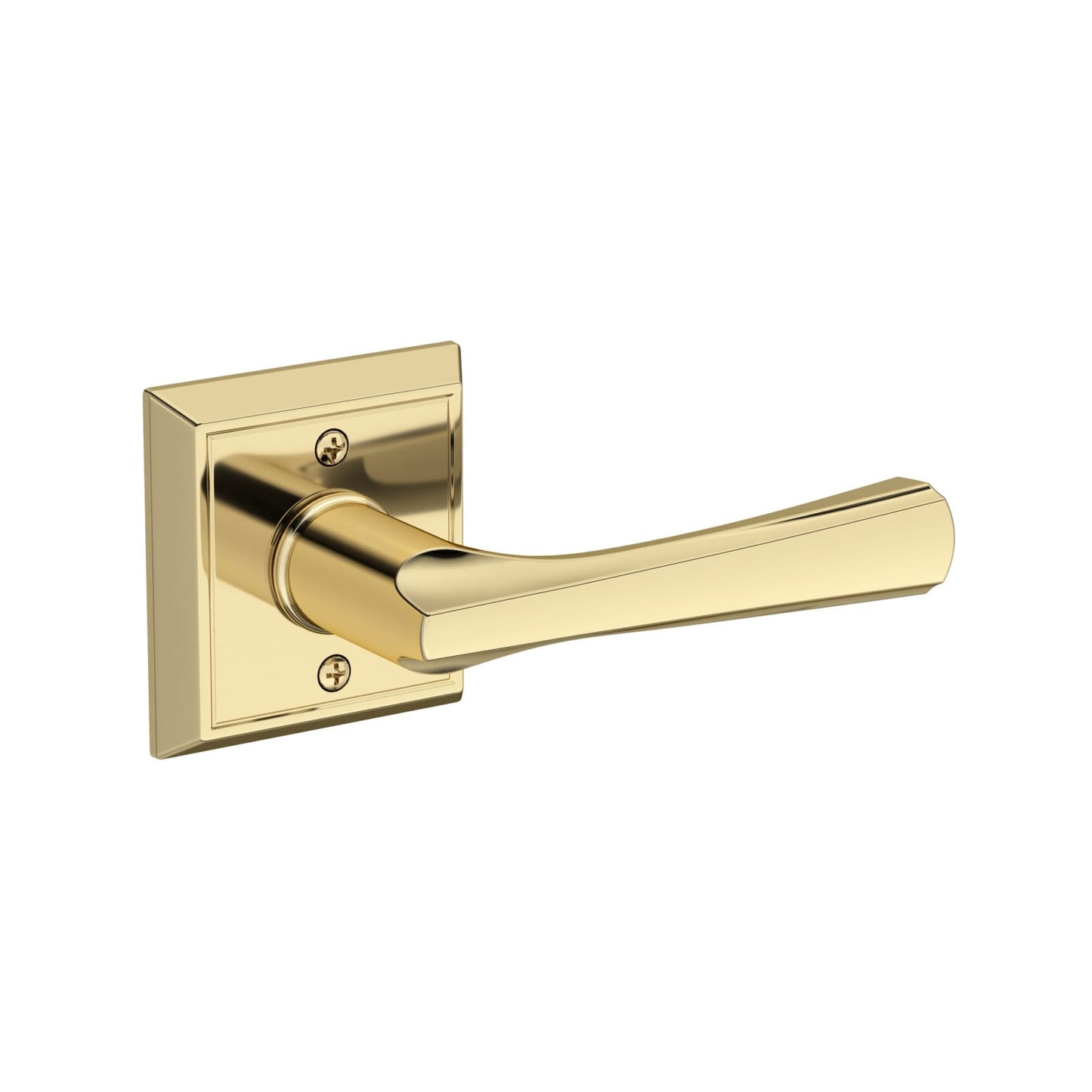 Baldwin Reserve Wyndcliff Lever, Contemporary 5" Rose, Non-lacquered Brass