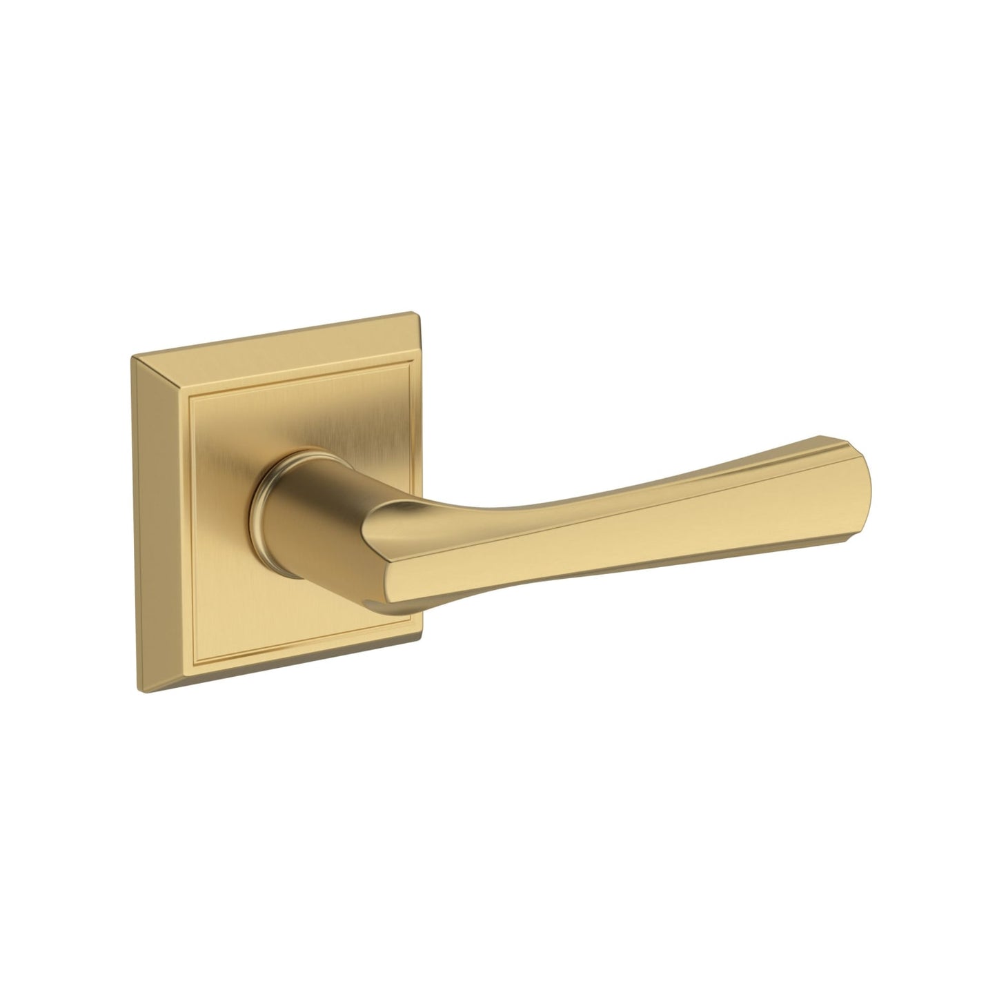 Baldwin Reserve Wyndcliff Lever, Contemporary 5" Rose, Lifetime (PVD) Satin Brass