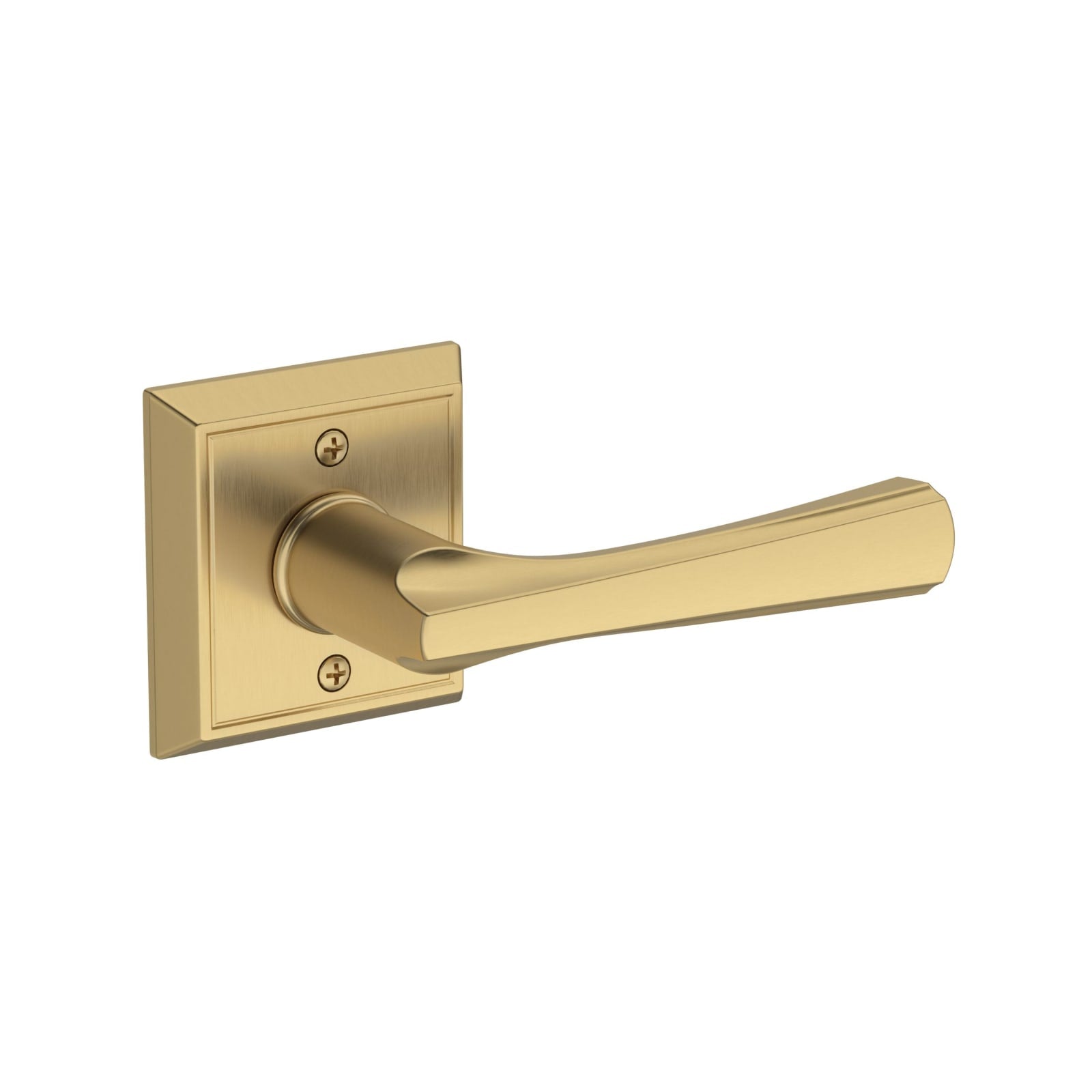 Baldwin Reserve Wyndcliff Lever, Contemporary 5" Rose, Lifetime (PVD) Satin Brass