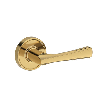 Baldwin Reserve Wyndcliff Lever, Recessed Round Rose, Lifetime (PVD) Polished Brass