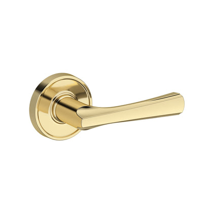 Baldwin Reserve Wyndcliff Lever, Recessed Round Rose, Non-lacquered Brass