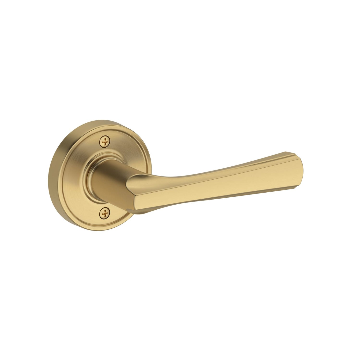 Baldwin Reserve Wyndcliff Lever, Recessed Round Rose, Lifetime (PVD) Satin Brass