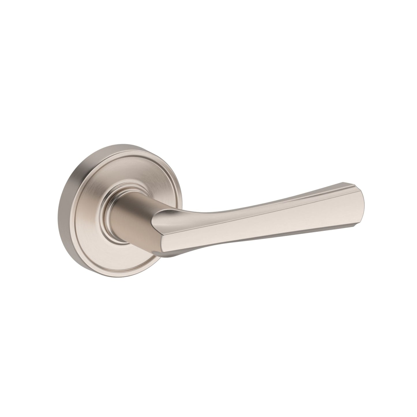 Baldwin Reserve Wyndcliff Lever, Recessed Round Rose, Satin Nickel