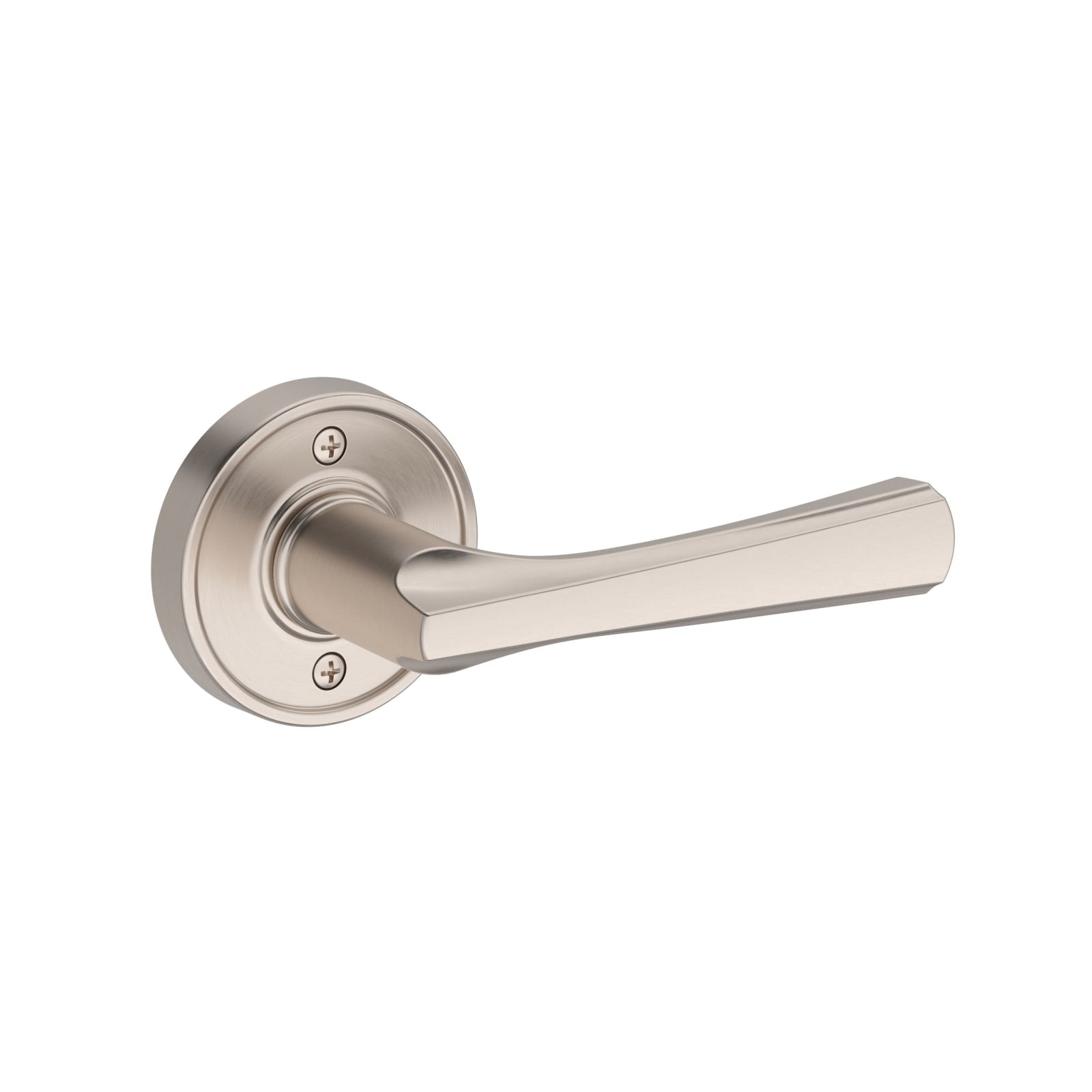 Baldwin Reserve Wyndcliff Lever, Recessed Round Rose, Satin Nickel