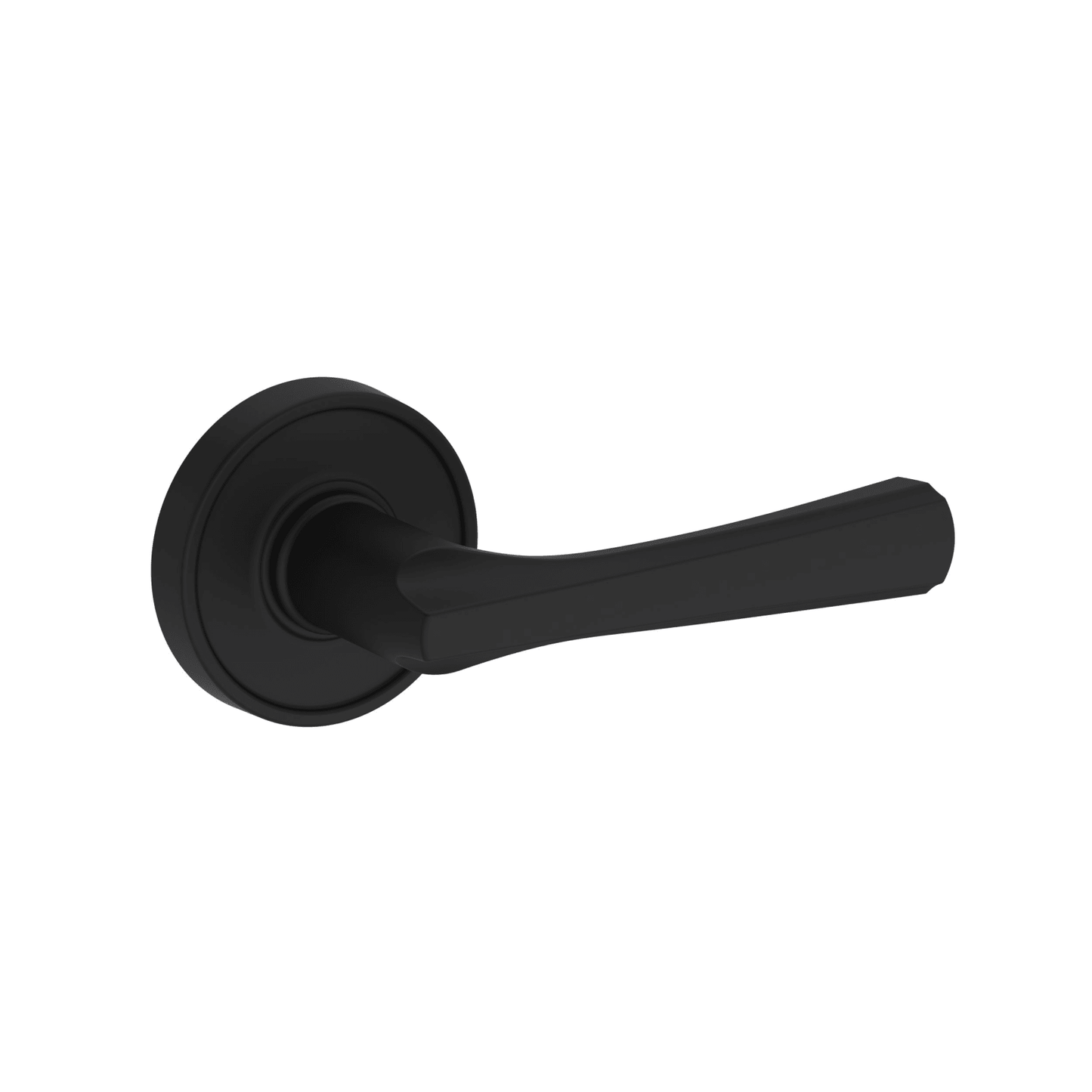 Baldwin Reserve Wyndcliff Lever, Recessed Round Rose, Satin Black