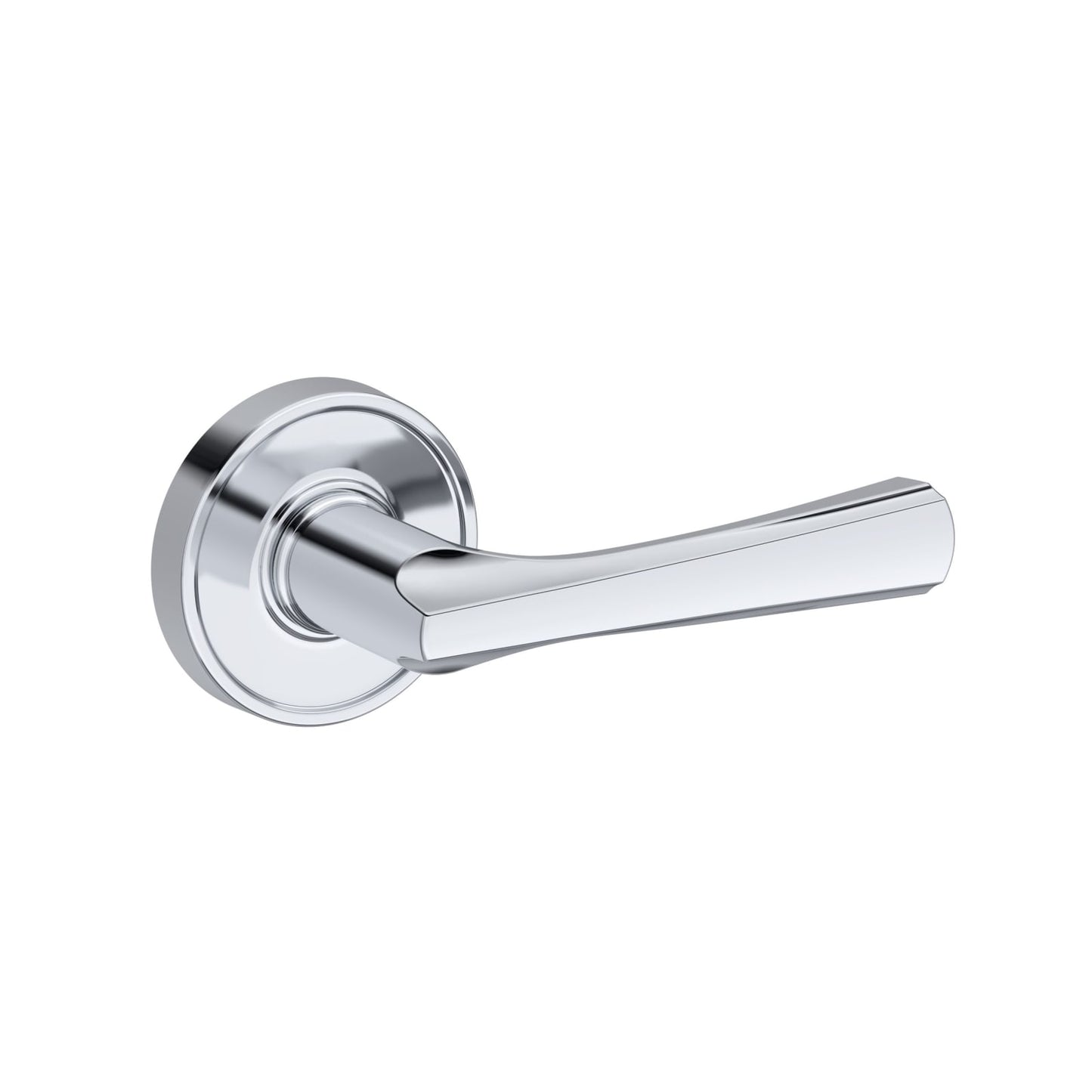 Baldwin Reserve Wyndcliff Lever, Recessed Round Rose, Polished Chrome