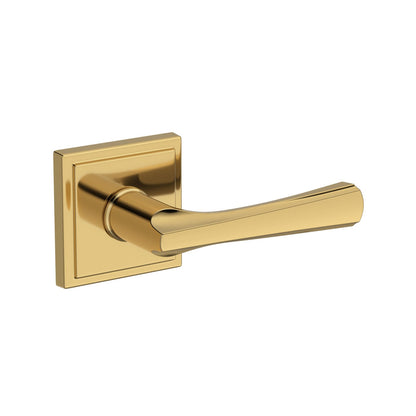 Baldwin Reserve Wyndcliff Lever, Stepped Square Rose, Lifetime (PVD) Polished Brass
