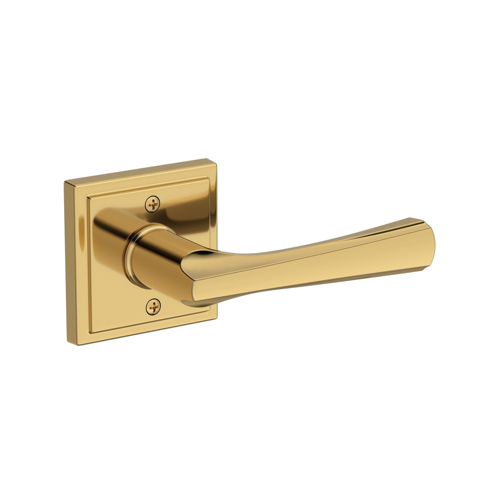 Baldwin Reserve Wyndcliff Lever, Stepped Square Rose, Lifetime (PVD) Polished Brass