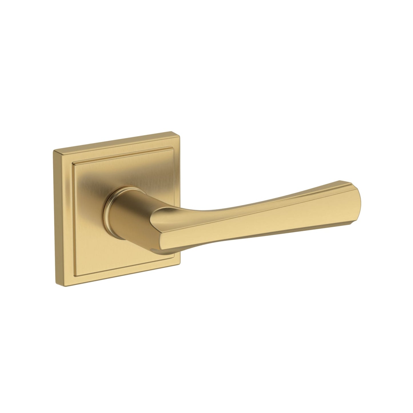Baldwin Reserve Wyndcliff Lever, Stepped Square Rose, Lifetime (PVD) Satin Brass