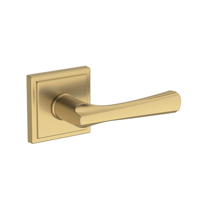 Baldwin Reserve Wyndcliff Lever, Stepped Square Rose, Lifetime (PVD) Satin Brass