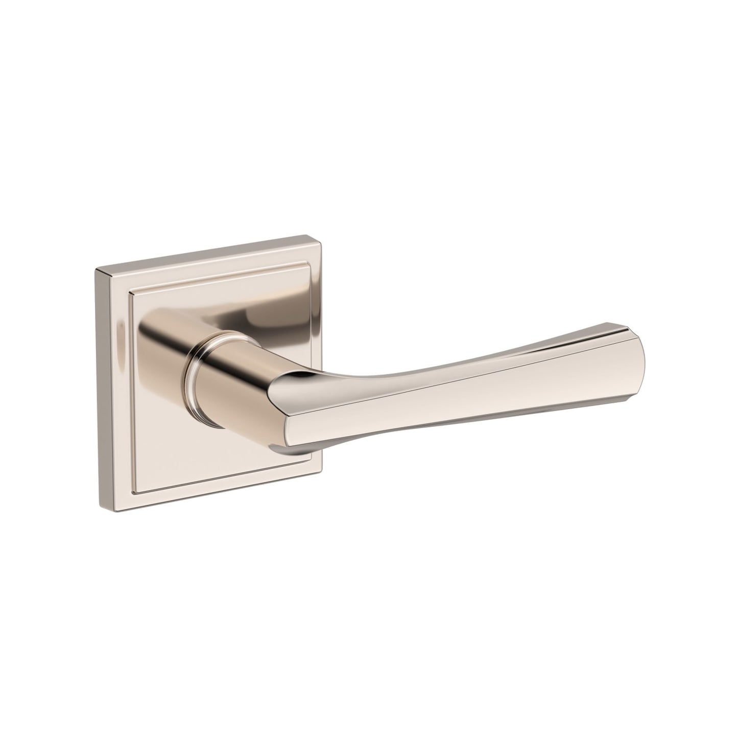 Baldwin Reserve Wyndcliff Lever, Stepped Square Rose, Lifetime (PVD) Polished Nickel