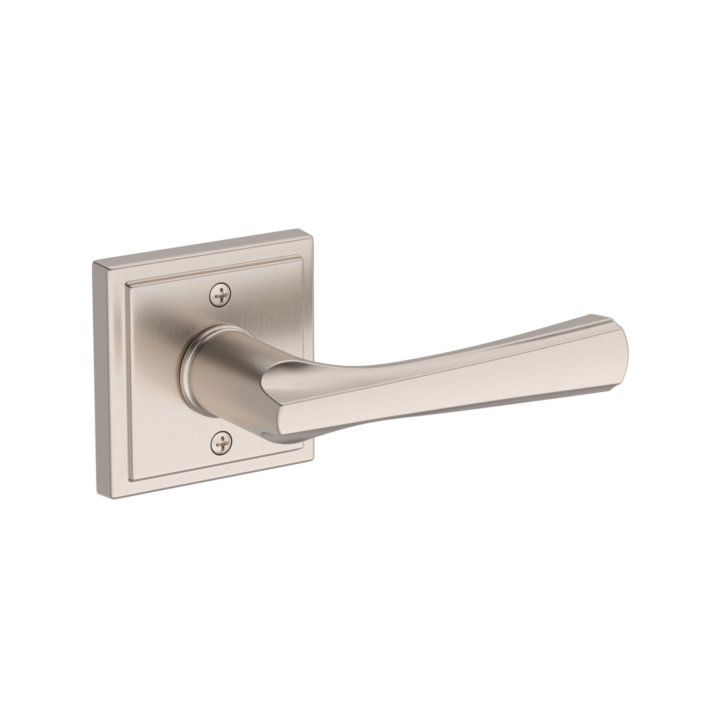 Baldwin Reserve Wyndcliff Lever, Stepped Square Rose, Satin Nickel