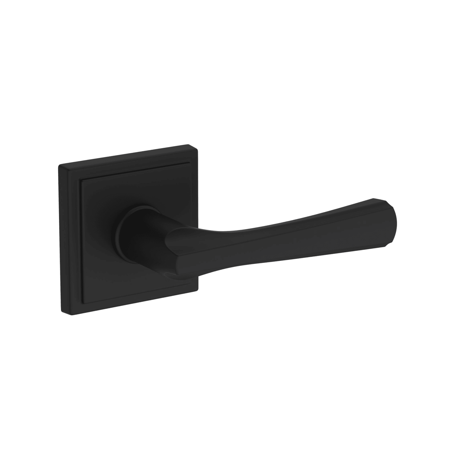 Baldwin Reserve Wyndcliff Lever, Stepped Square Rose, Satin Black