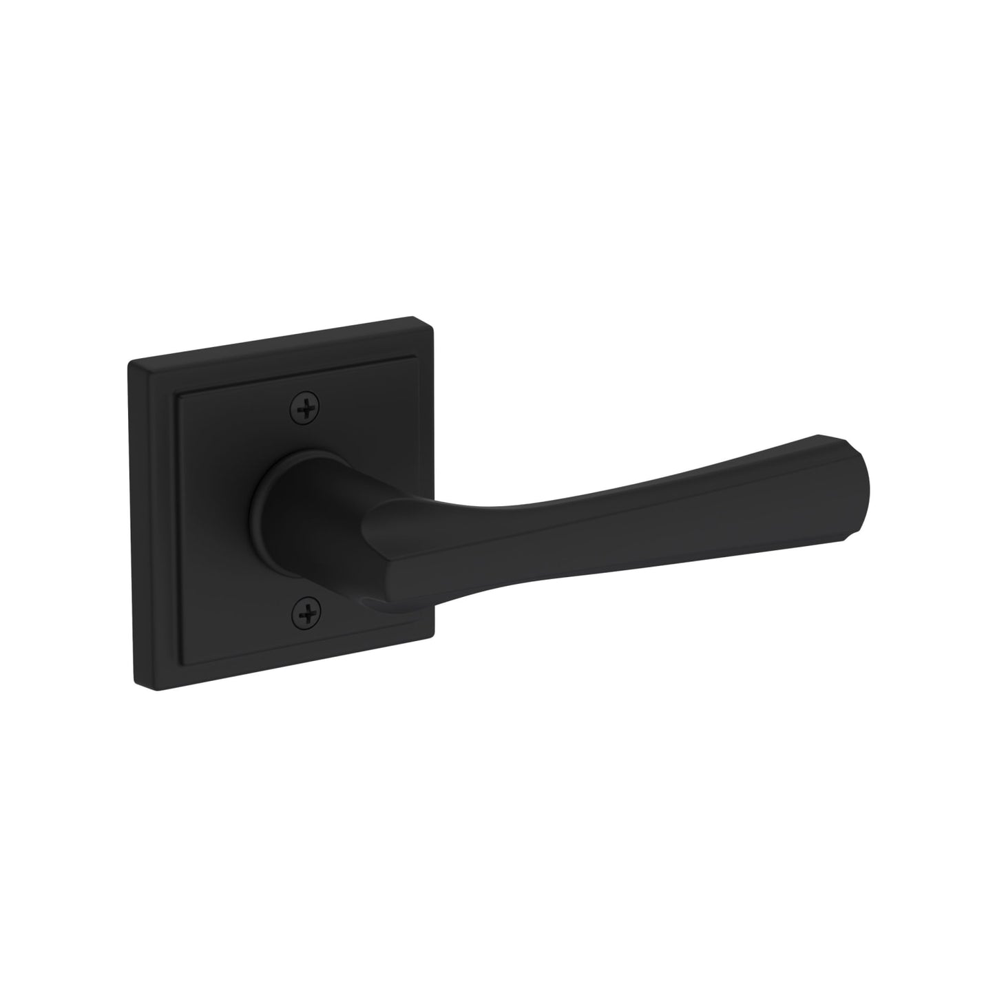 Baldwin Reserve Wyndcliff Lever, Stepped Square Rose, Satin Black