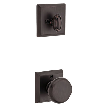 Baldwin Reserve Round Knob, Traditional Square Rose, Venetian Bronze