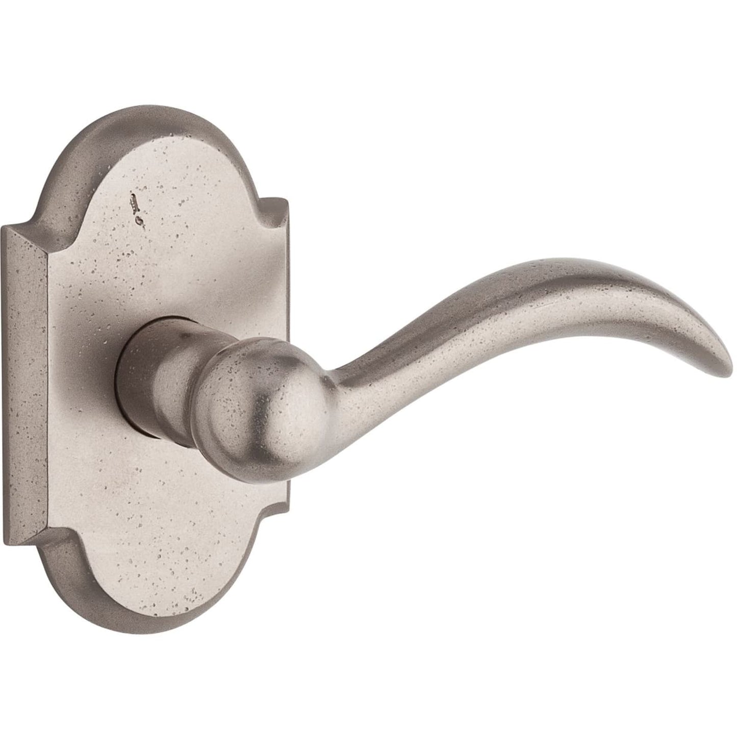 Baldwin Reserve Arch Lever, Rustic Arch Rose, White Bronze