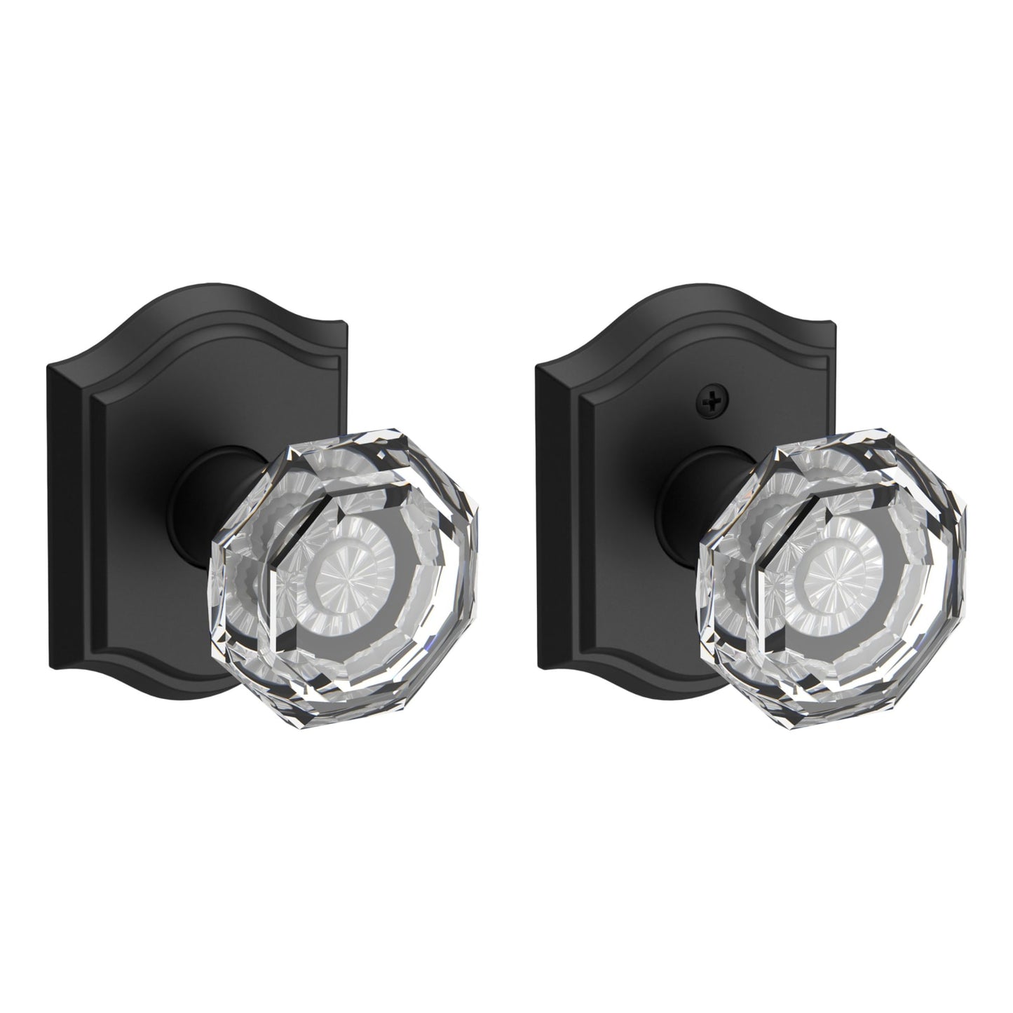 Baldwin Reserve Crystal Knob, Traditional Arch Rose, Satin Black